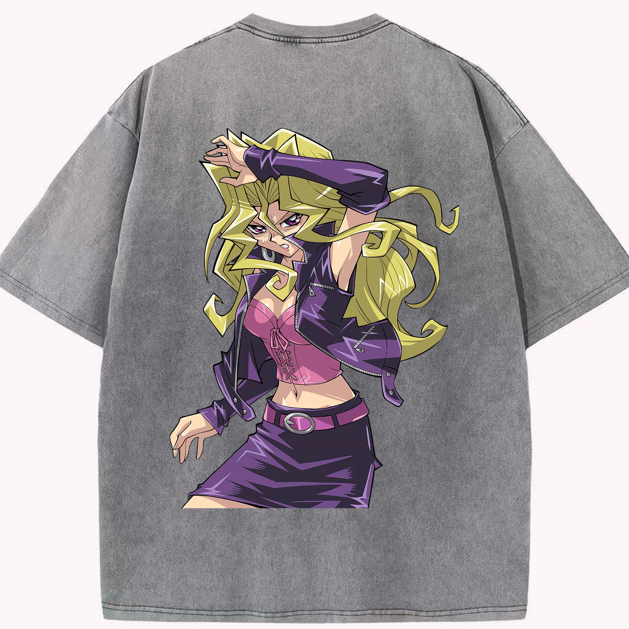 （画像用） 遊☆戯☆王 Yu-Gi-Oh! 綿100% ヴィンテージ風 半袖Tシャツ（背面プリント）