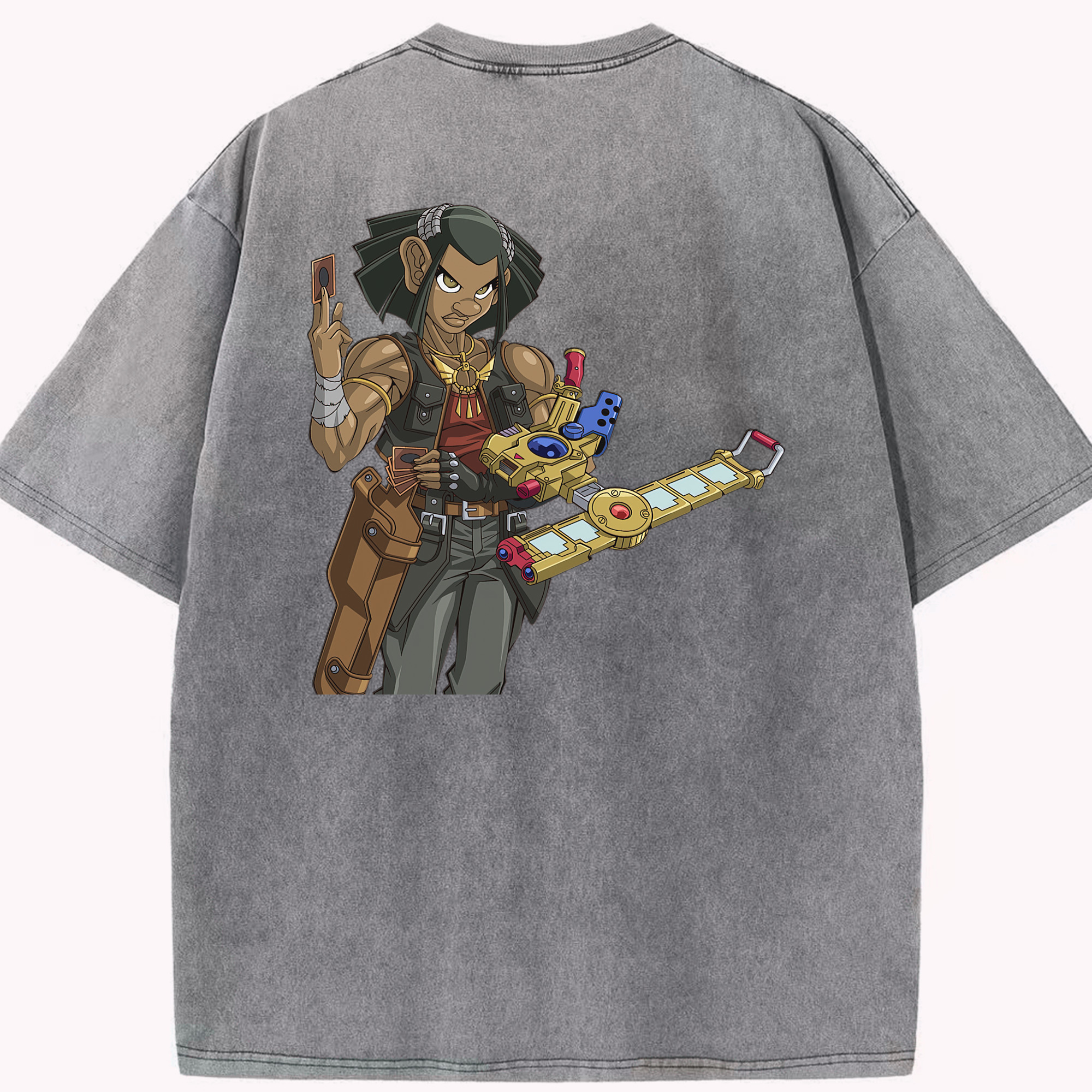 （画像用） 遊☆戯☆王 Yu-Gi-Oh! 綿100% ヴィンテージ風 半袖Tシャツ（背面プリント）