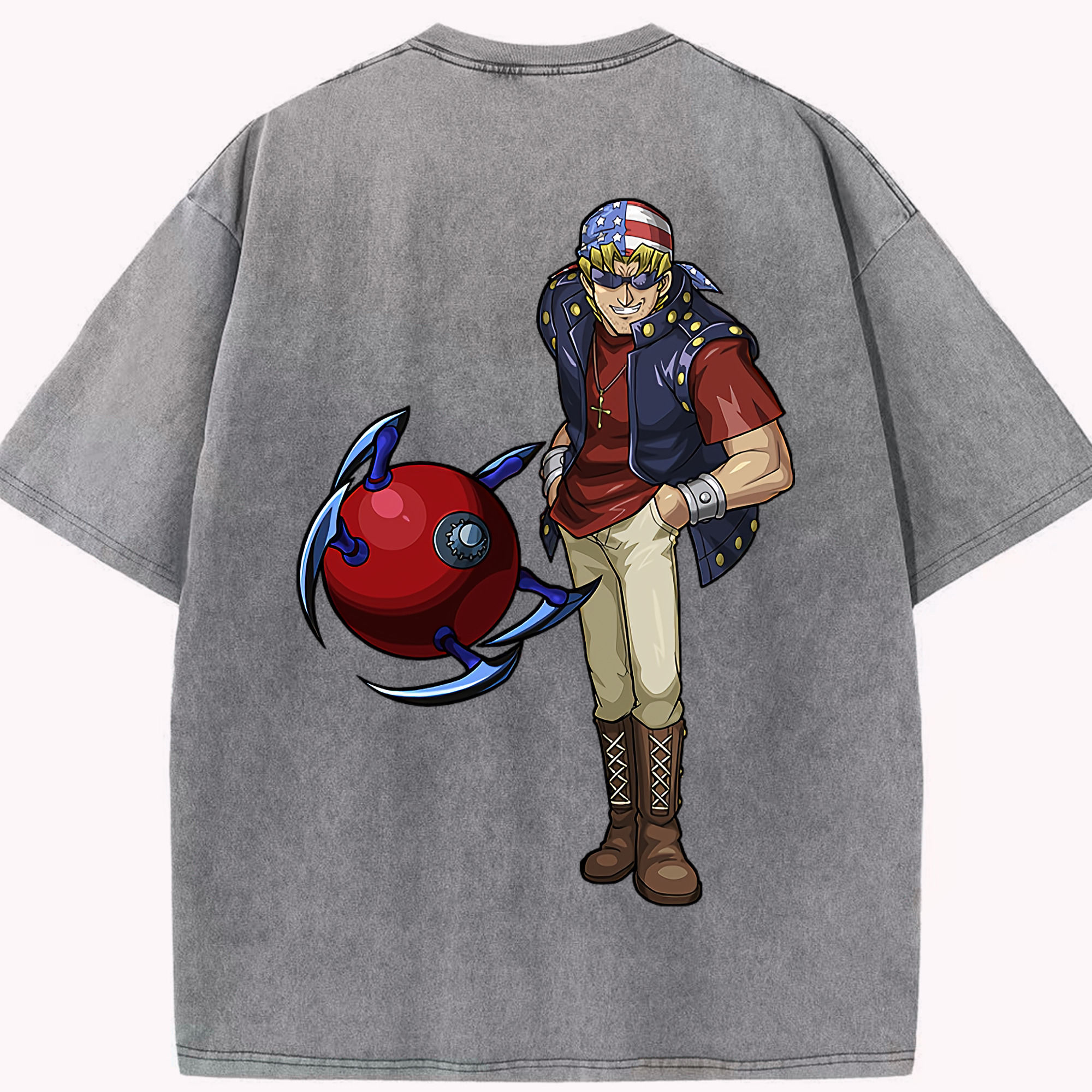 （画像用） 遊☆戯☆王 Yu-Gi-Oh! 綿100% ヴィンテージ風 半袖Tシャツ（背面プリント）