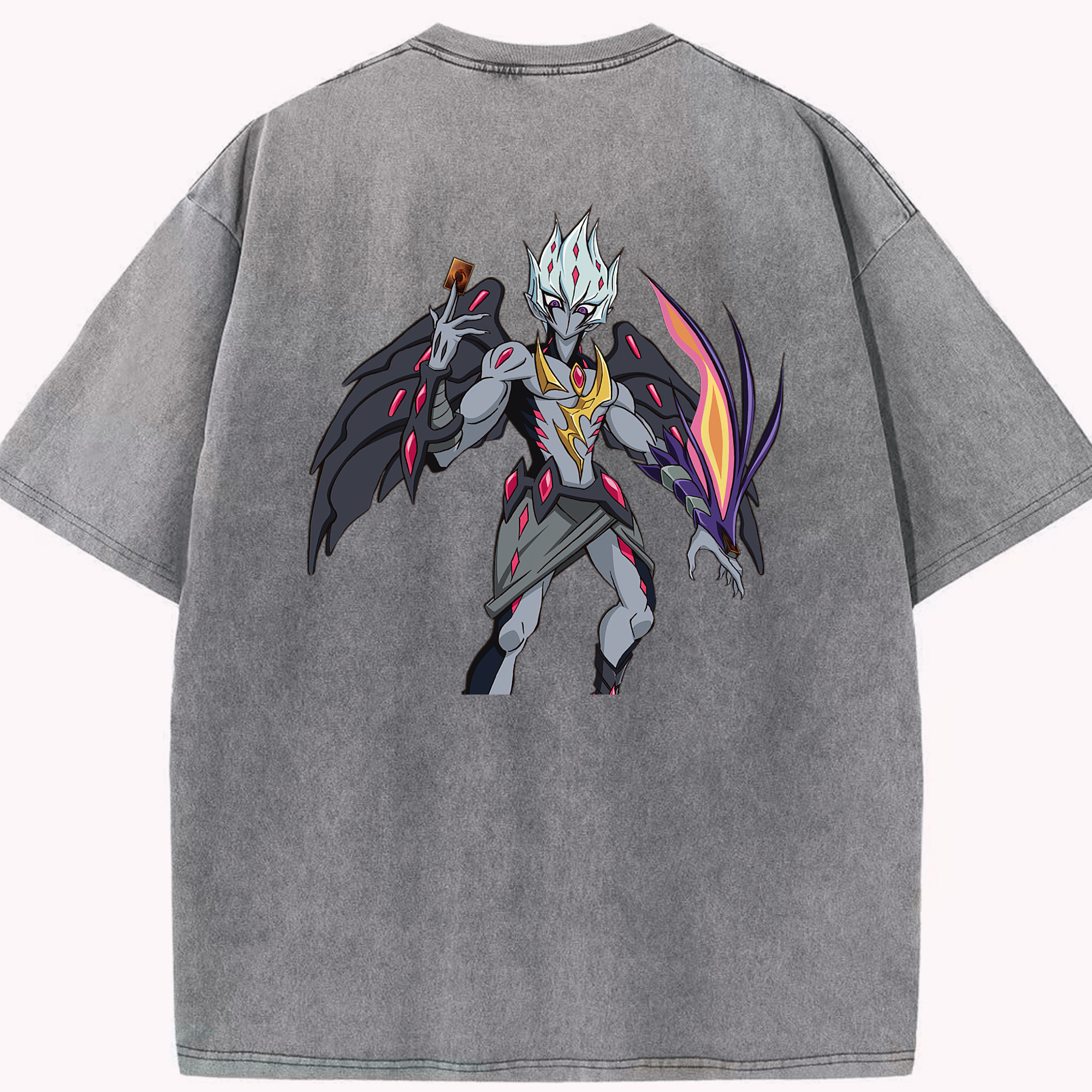 （画像用） 遊☆戯☆王 Yu-Gi-Oh! 綿100% ヴィンテージ風 半袖Tシャツ（背面プリント）