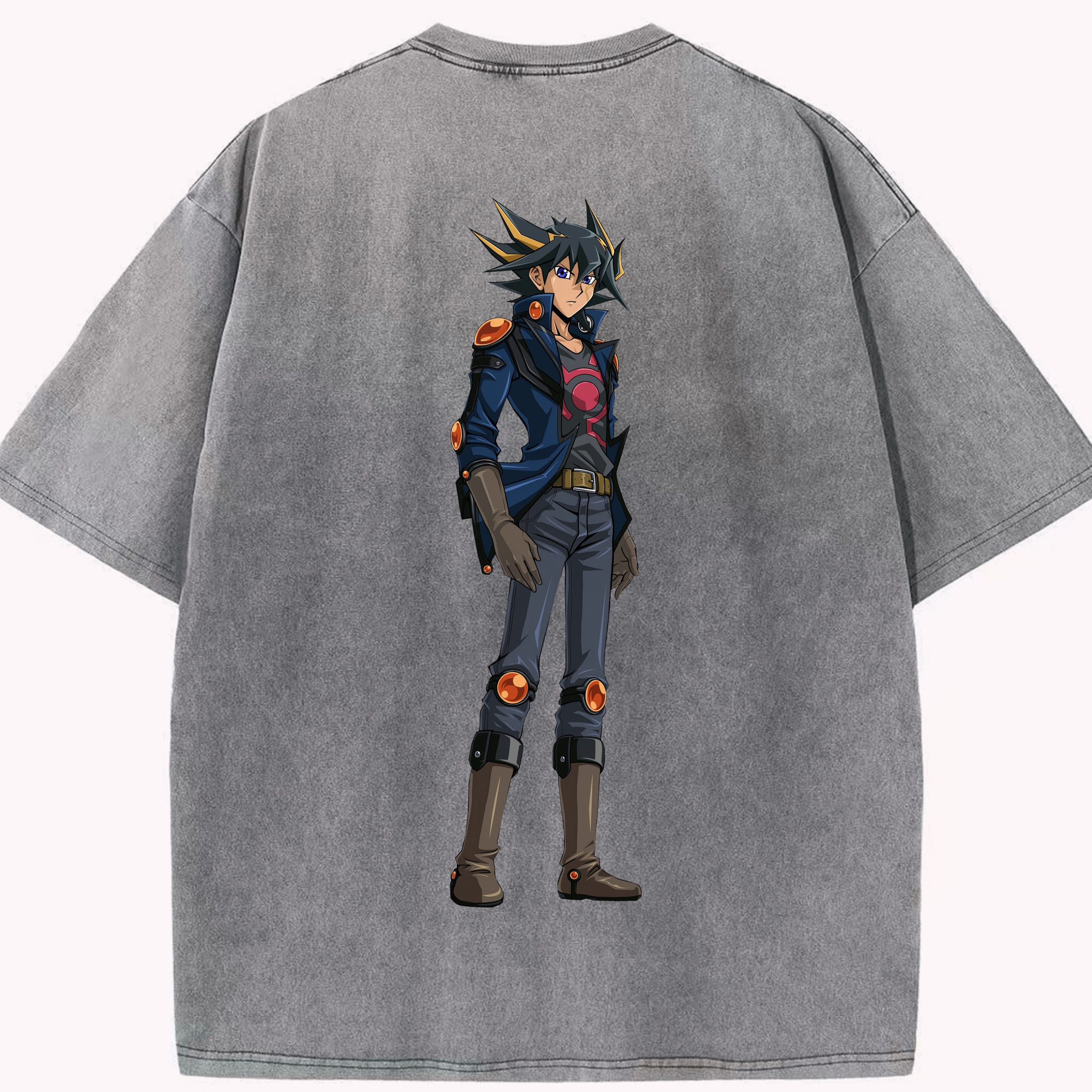 （画像用） 遊☆戯☆王 Yu-Gi-Oh! 綿100% ヴィンテージ風 半袖Tシャツ（背面プリント）
