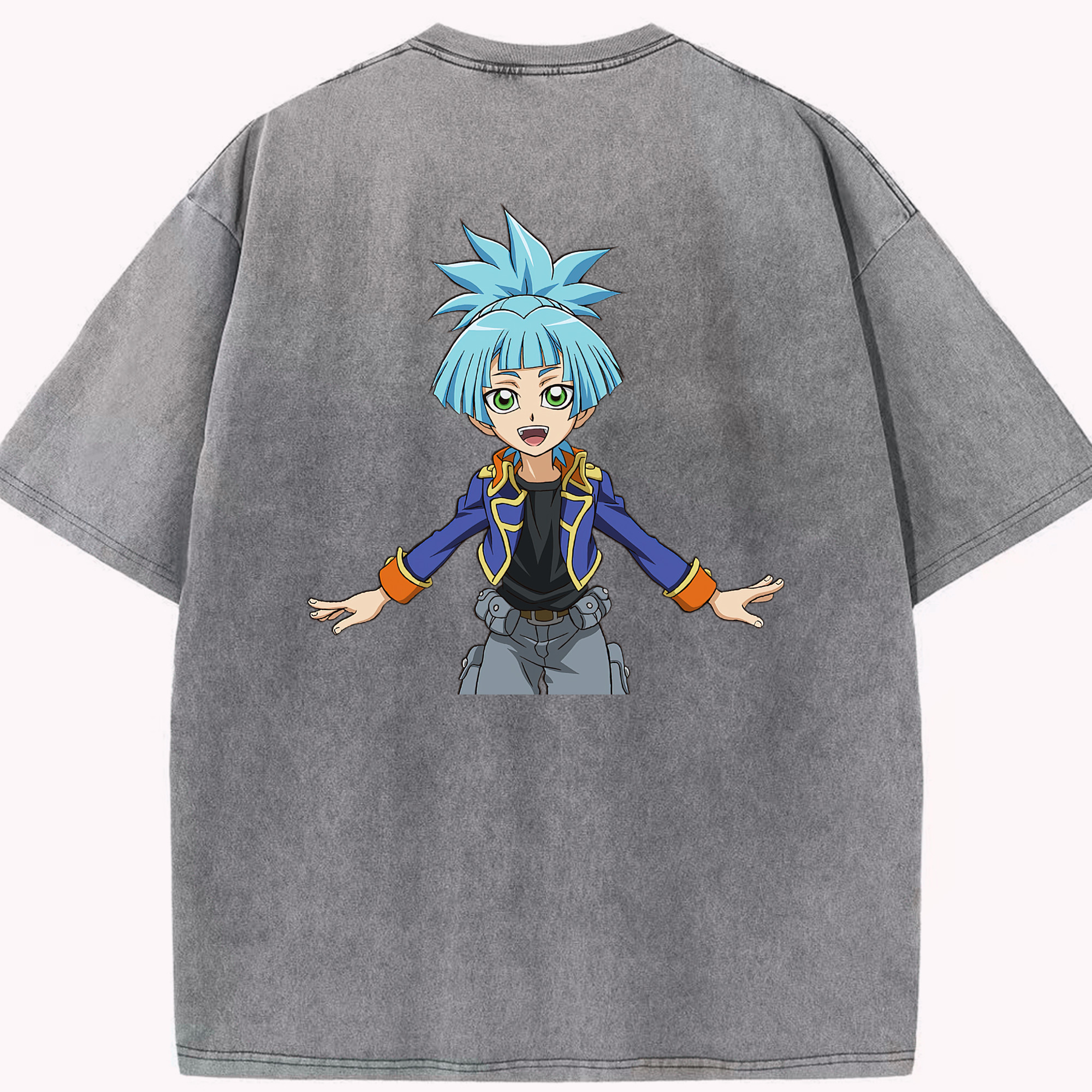 （画像用） 遊☆戯☆王 Yu-Gi-Oh! 綿100% ヴィンテージ風 半袖Tシャツ（背面プリント）