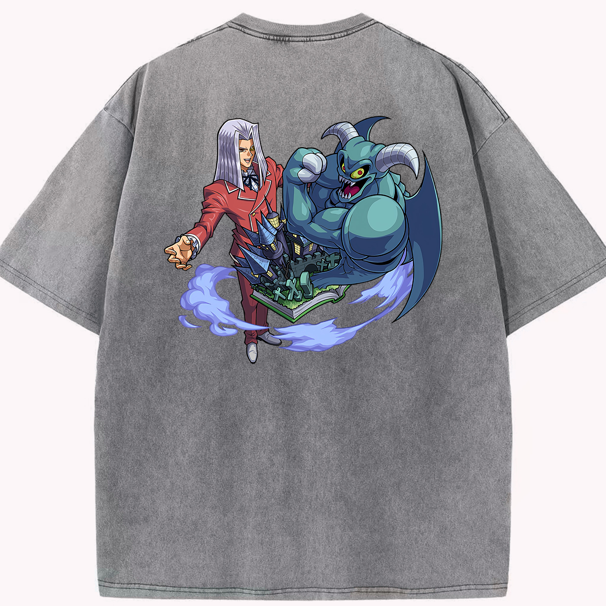 （画像用） 遊☆戯☆王 Yu-Gi-Oh! 綿100% ヴィンテージ風 半袖Tシャツ（背面プリント）