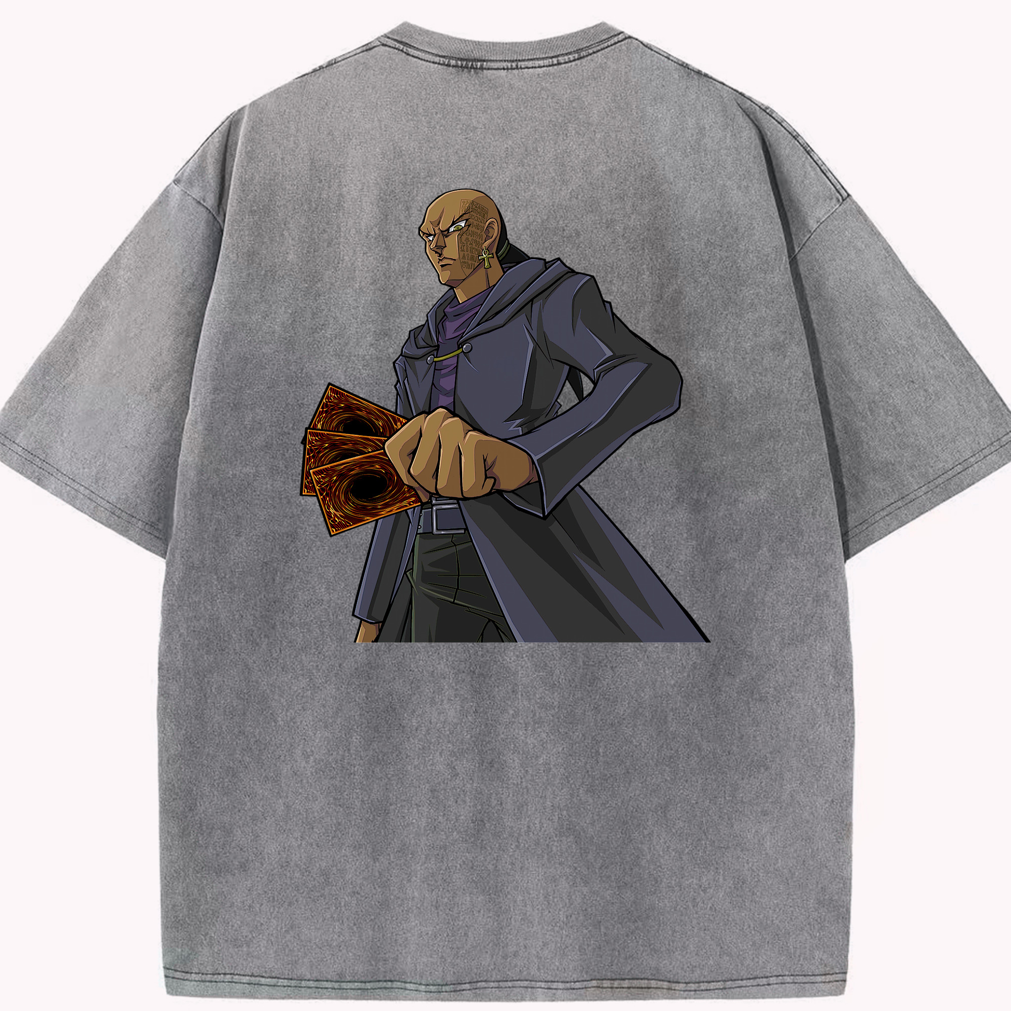 （画像用） 遊☆戯☆王 Yu-Gi-Oh! 綿100% ヴィンテージ風 半袖Tシャツ（背面プリント）
