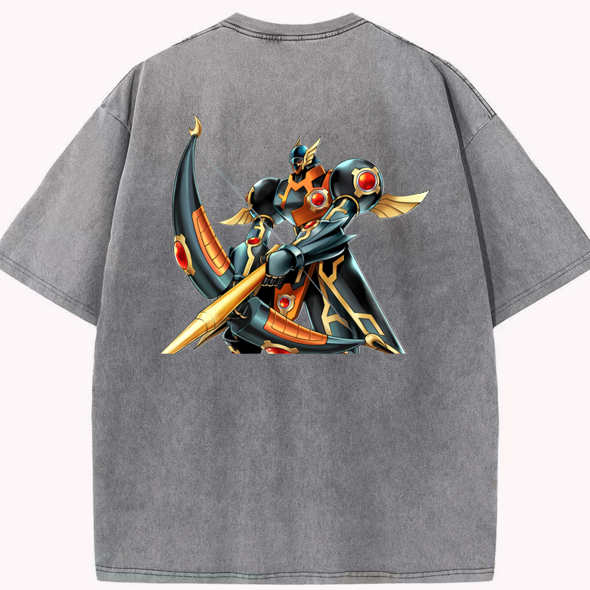 （画像用） 遊☆戯☆王 Yu-Gi-Oh! 綿100% ヴィンテージ風 半袖Tシャツ（背面プリント）