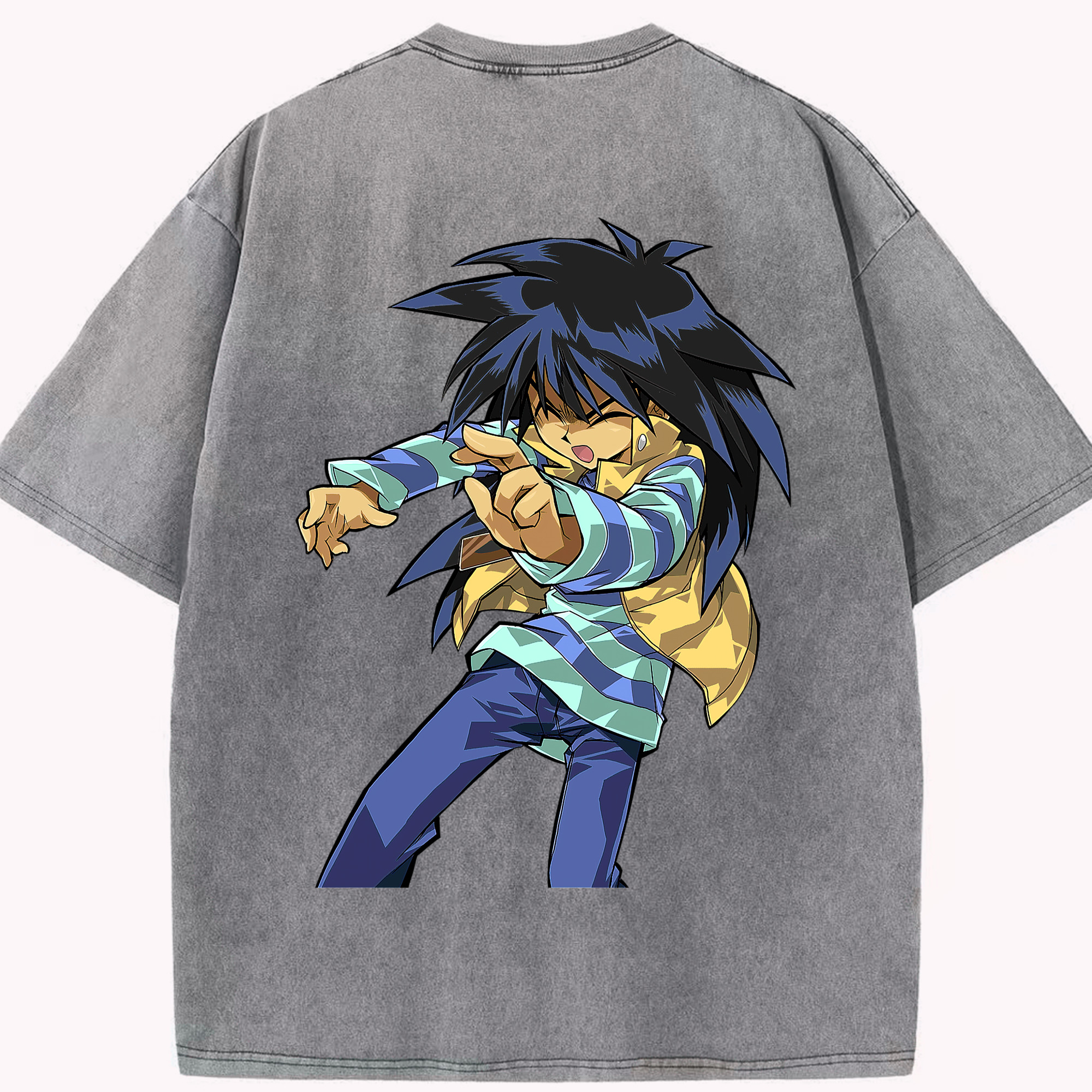 （画像用） 遊☆戯☆王 Yu-Gi-Oh! 綿100% ヴィンテージ風 半袖Tシャツ（背面プリント）
