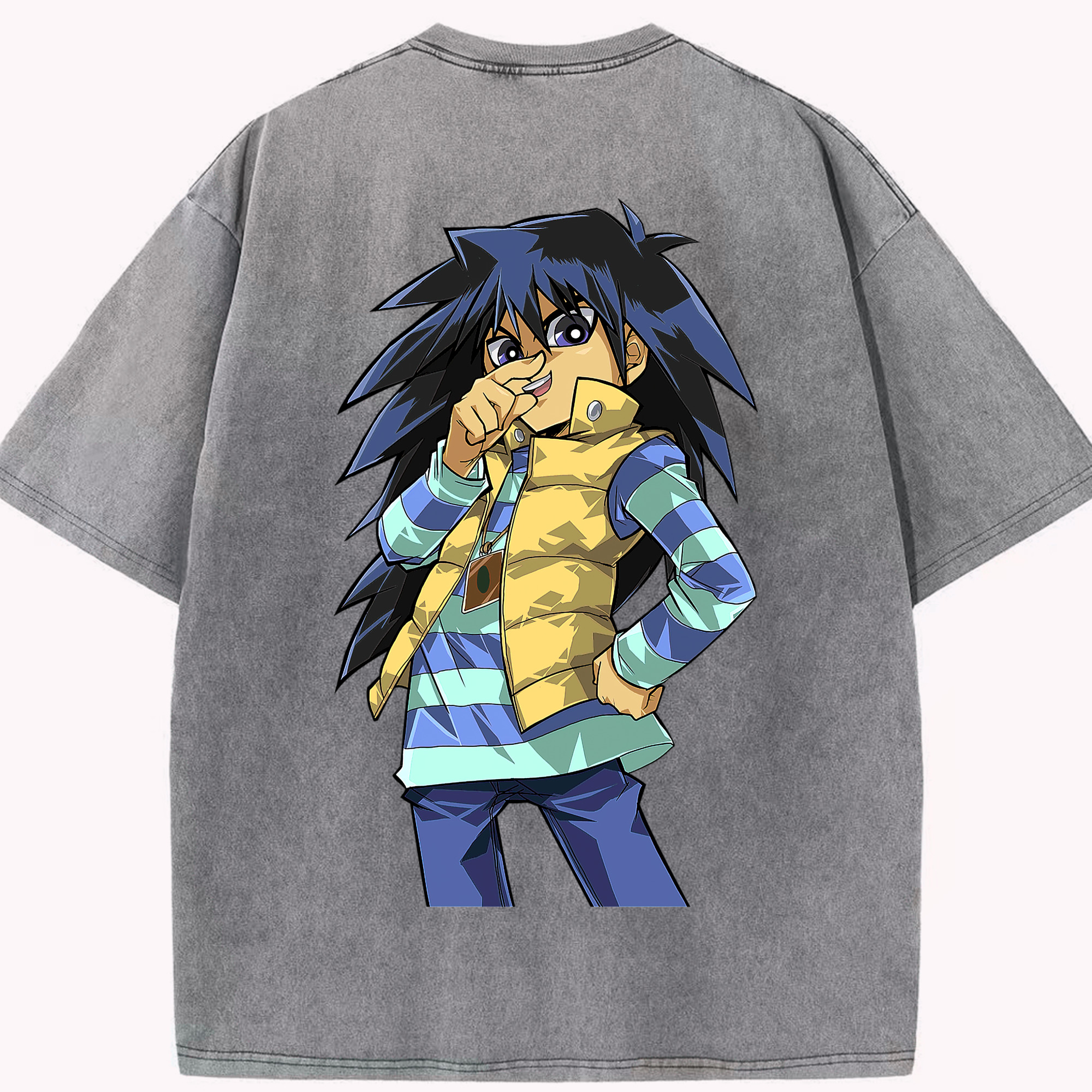 （画像用） 遊☆戯☆王 Yu-Gi-Oh! 綿100% ヴィンテージ風 半袖Tシャツ（背面プリント）