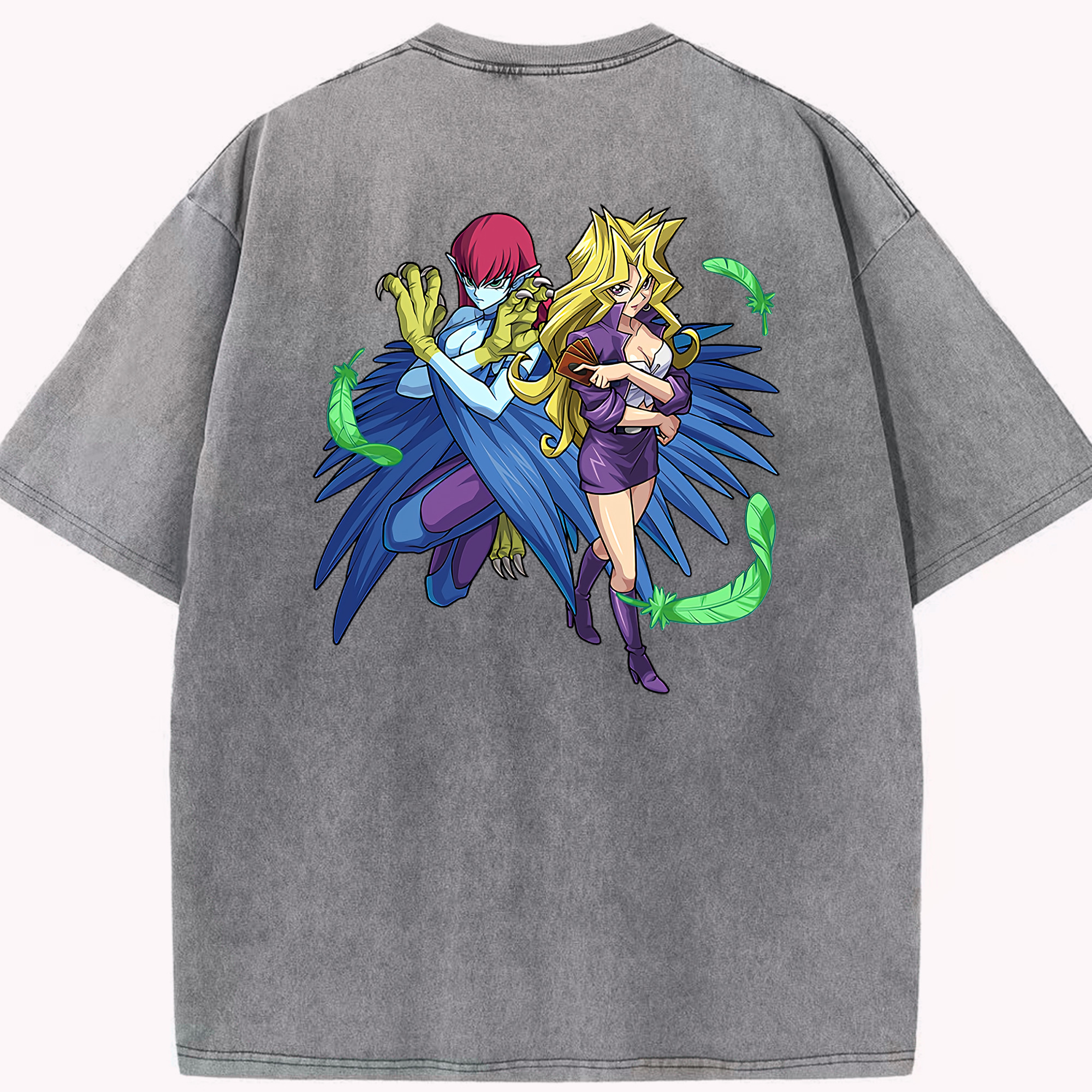 （画像用） 遊☆戯☆王 Yu-Gi-Oh! 綿100% ヴィンテージ風 半袖Tシャツ（背面プリント）