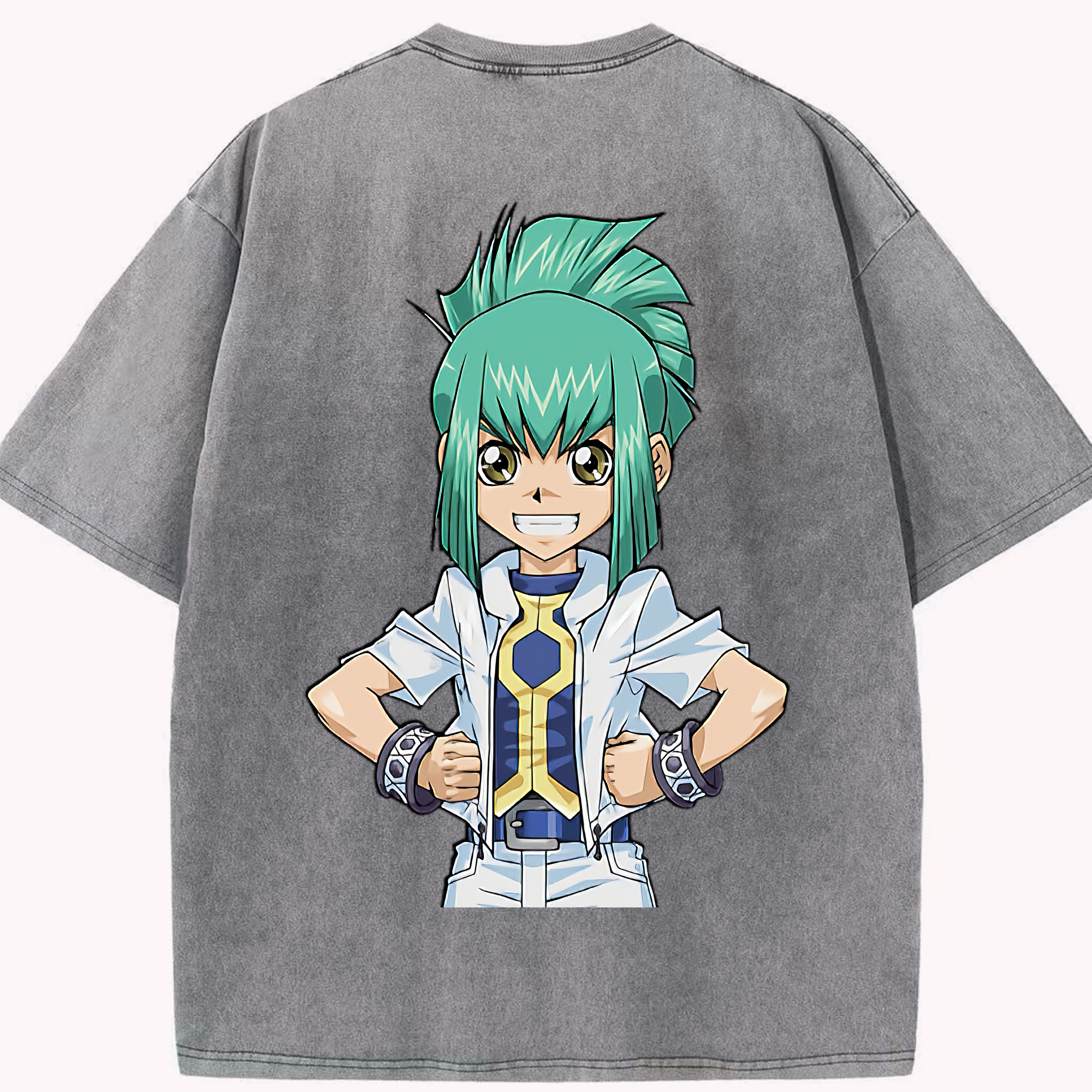（画像用） 遊☆戯☆王 Yu-Gi-Oh! 綿100% ヴィンテージ風 半袖Tシャツ（背面プリント）