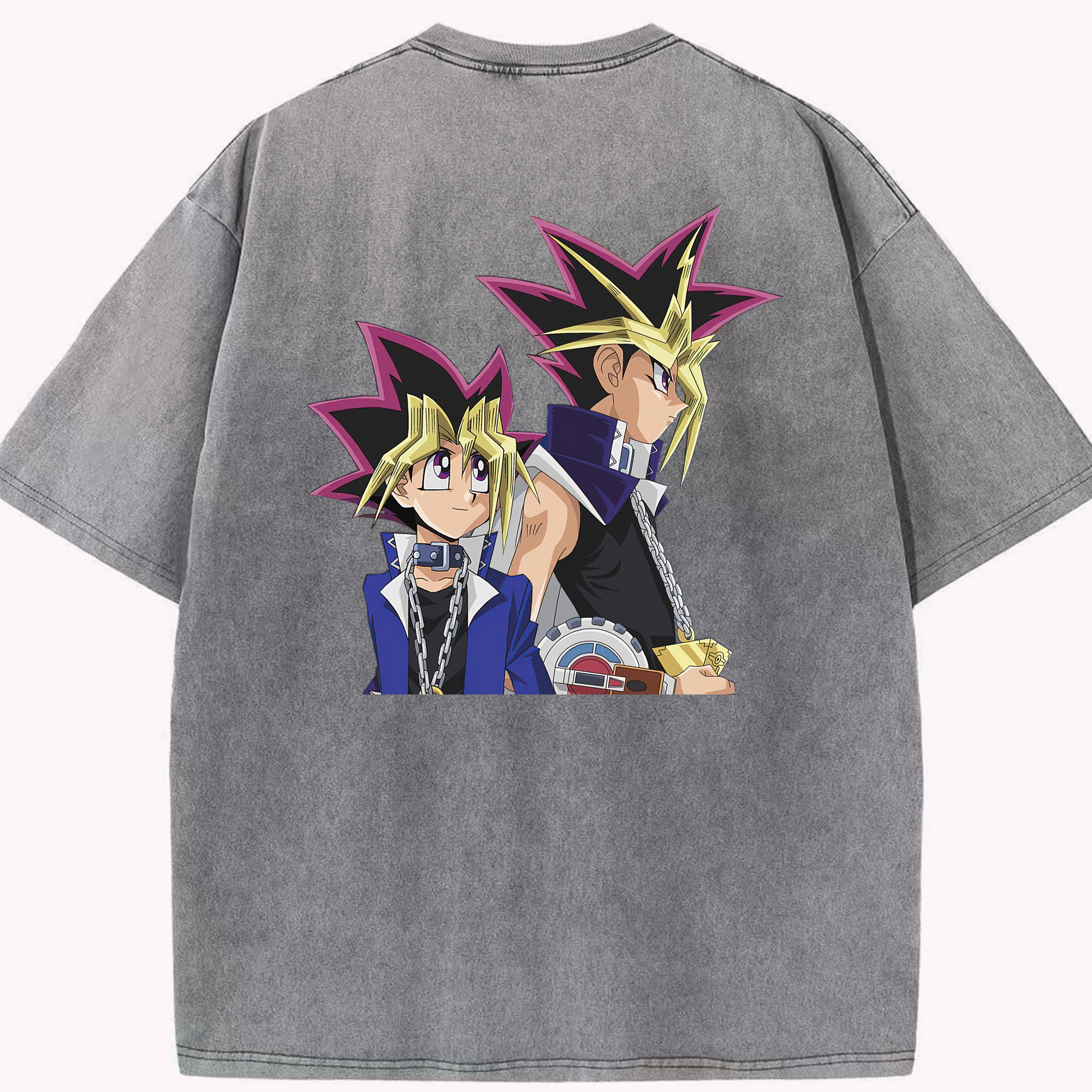 （画像用） 遊☆戯☆王 Yu-Gi-Oh! 綿100% ヴィンテージ風 半袖Tシャツ（背面プリント）