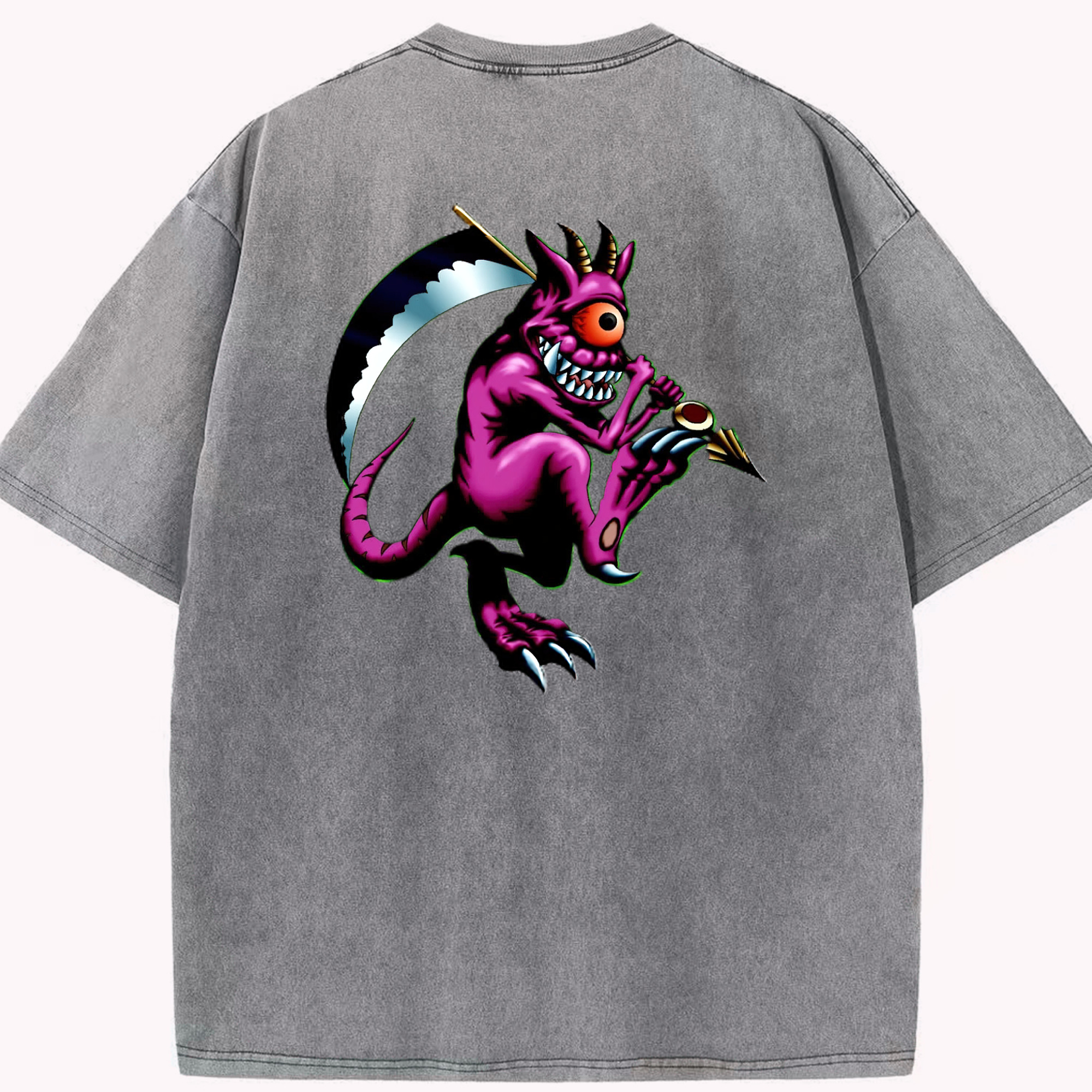 （画像用） 遊☆戯☆王 Yu-Gi-Oh! 綿100% ヴィンテージ風 半袖Tシャツ（背面プリント）