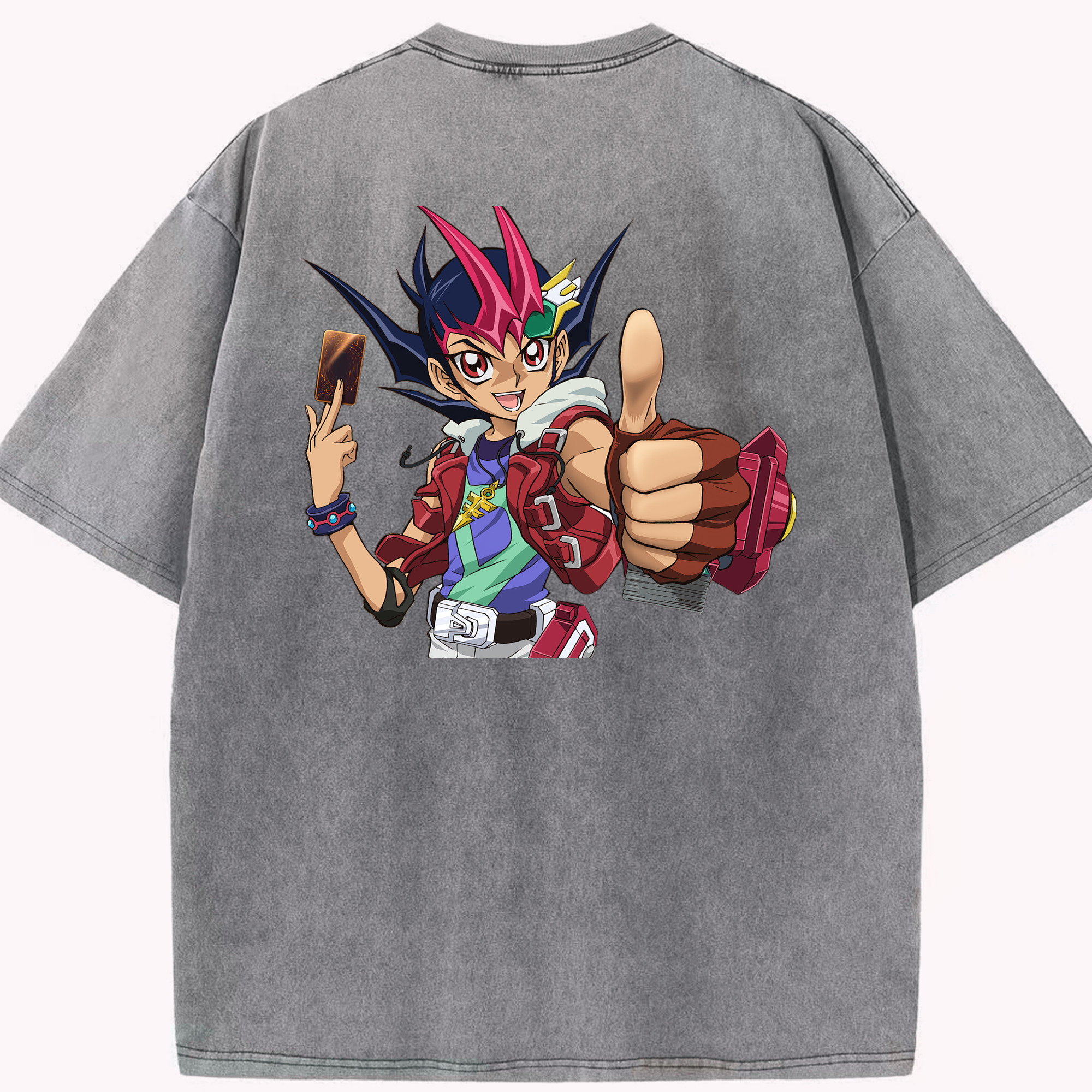 （画像用） 遊☆戯☆王 Yu-Gi-Oh! 綿100% ヴィンテージ風 半袖Tシャツ（背面プリント）