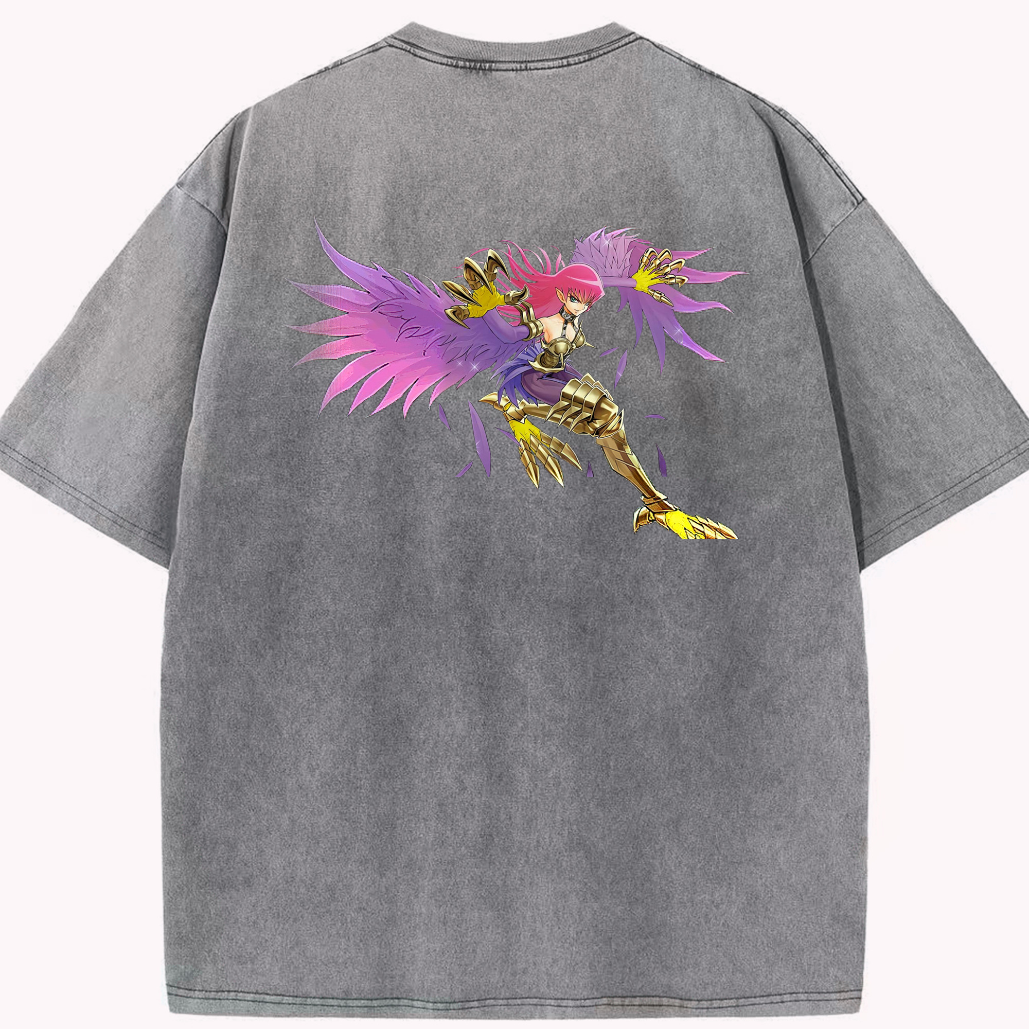 （画像用） 遊☆戯☆王 Yu-Gi-Oh! 綿100% ヴィンテージ風 半袖Tシャツ（背面プリント）