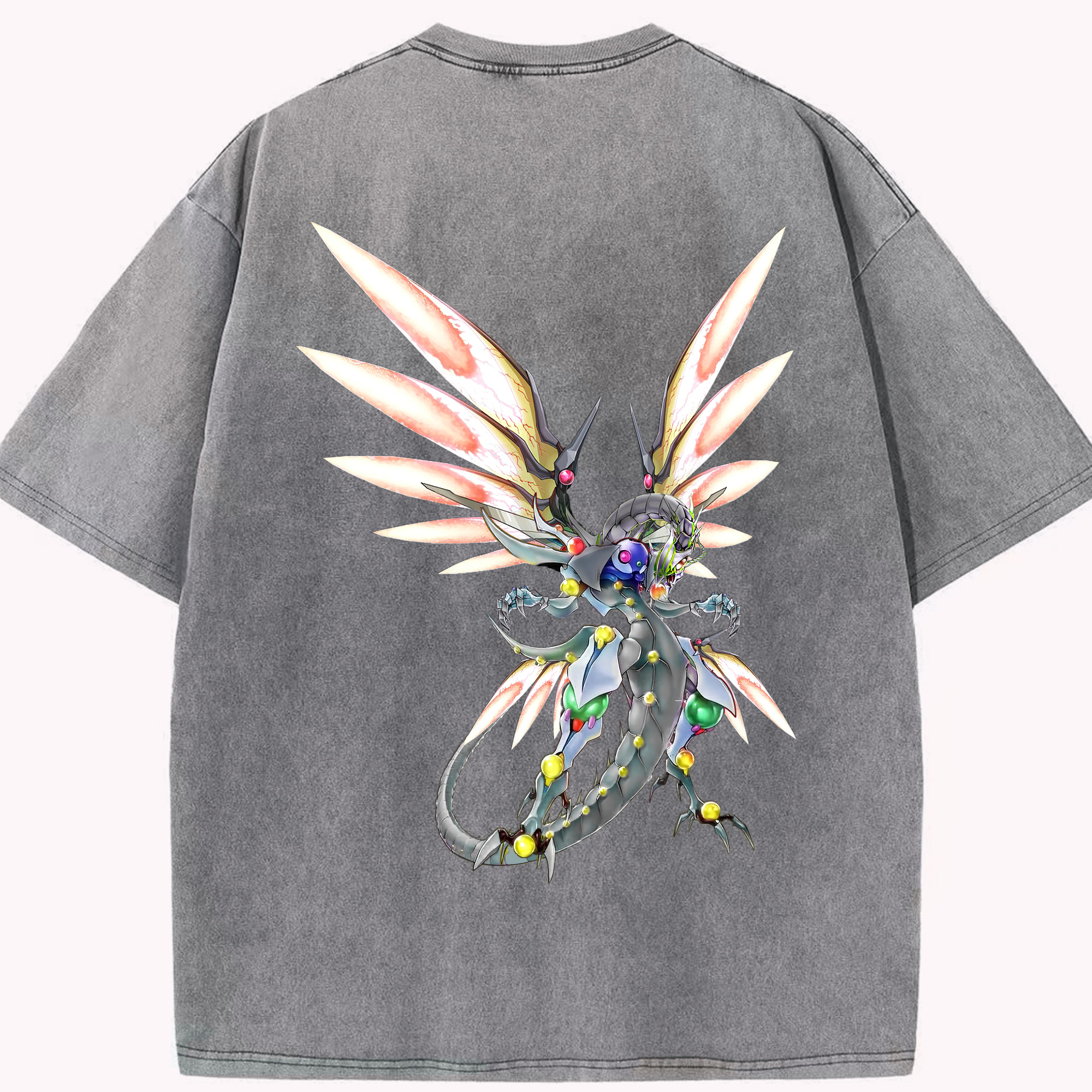 （画像用） 遊☆戯☆王 Yu-Gi-Oh! 綿100% ヴィンテージ風 半袖Tシャツ（背面プリント）
