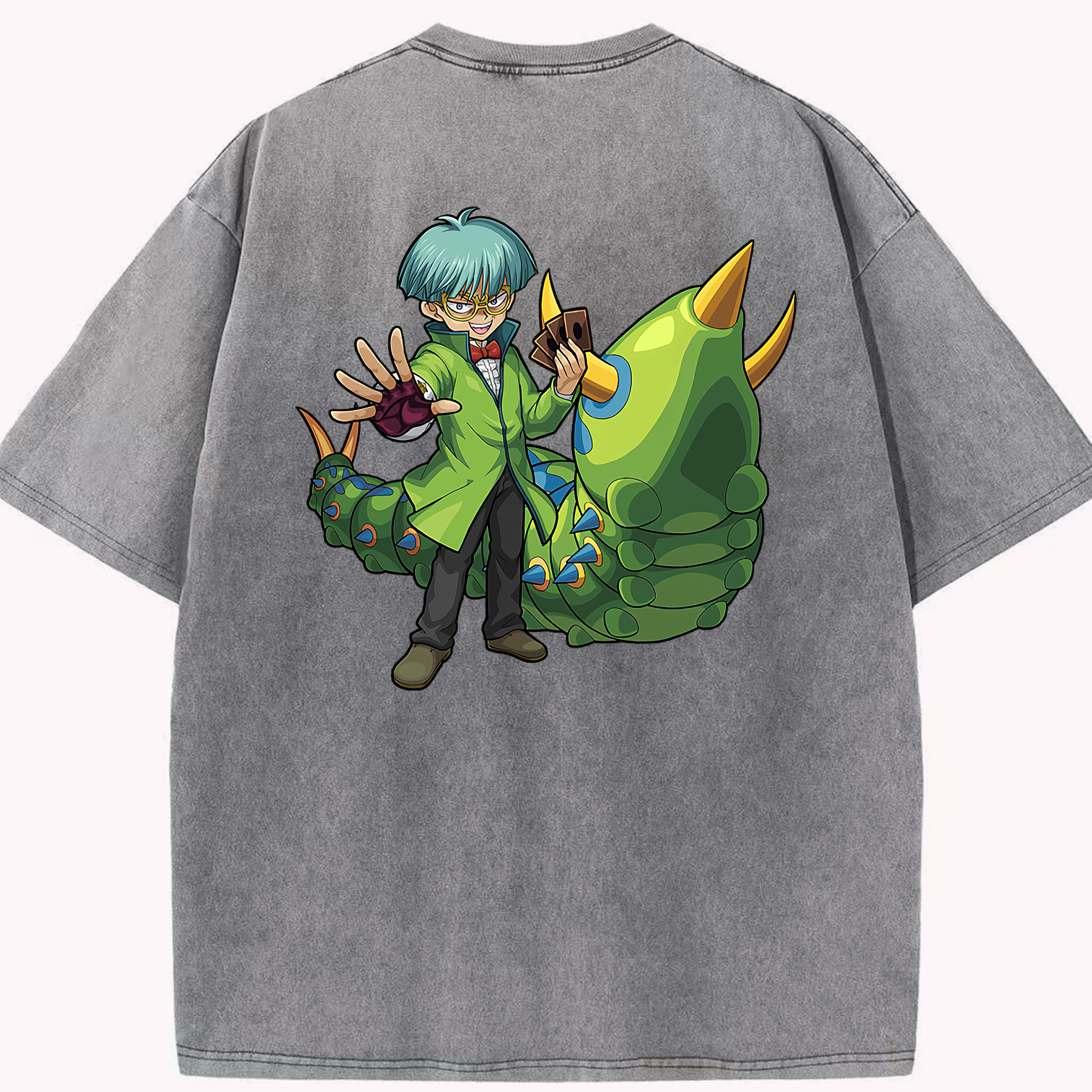 （画像用） 遊☆戯☆王 Yu-Gi-Oh! 綿100% ヴィンテージ風 半袖Tシャツ（背面プリント）