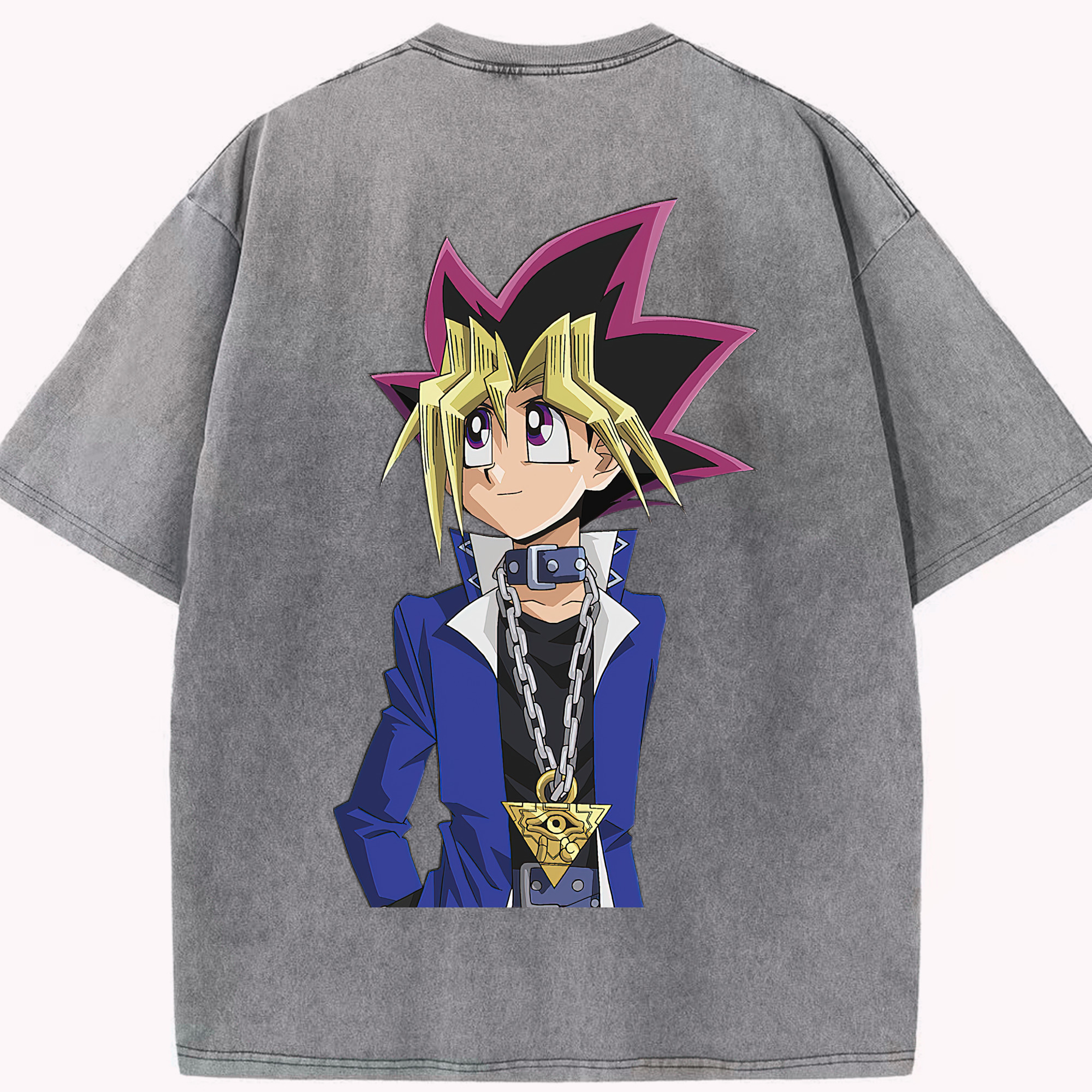 （画像用） 遊☆戯☆王 Yu-Gi-Oh! 綿100% ヴィンテージ風 半袖Tシャツ（背面プリント）