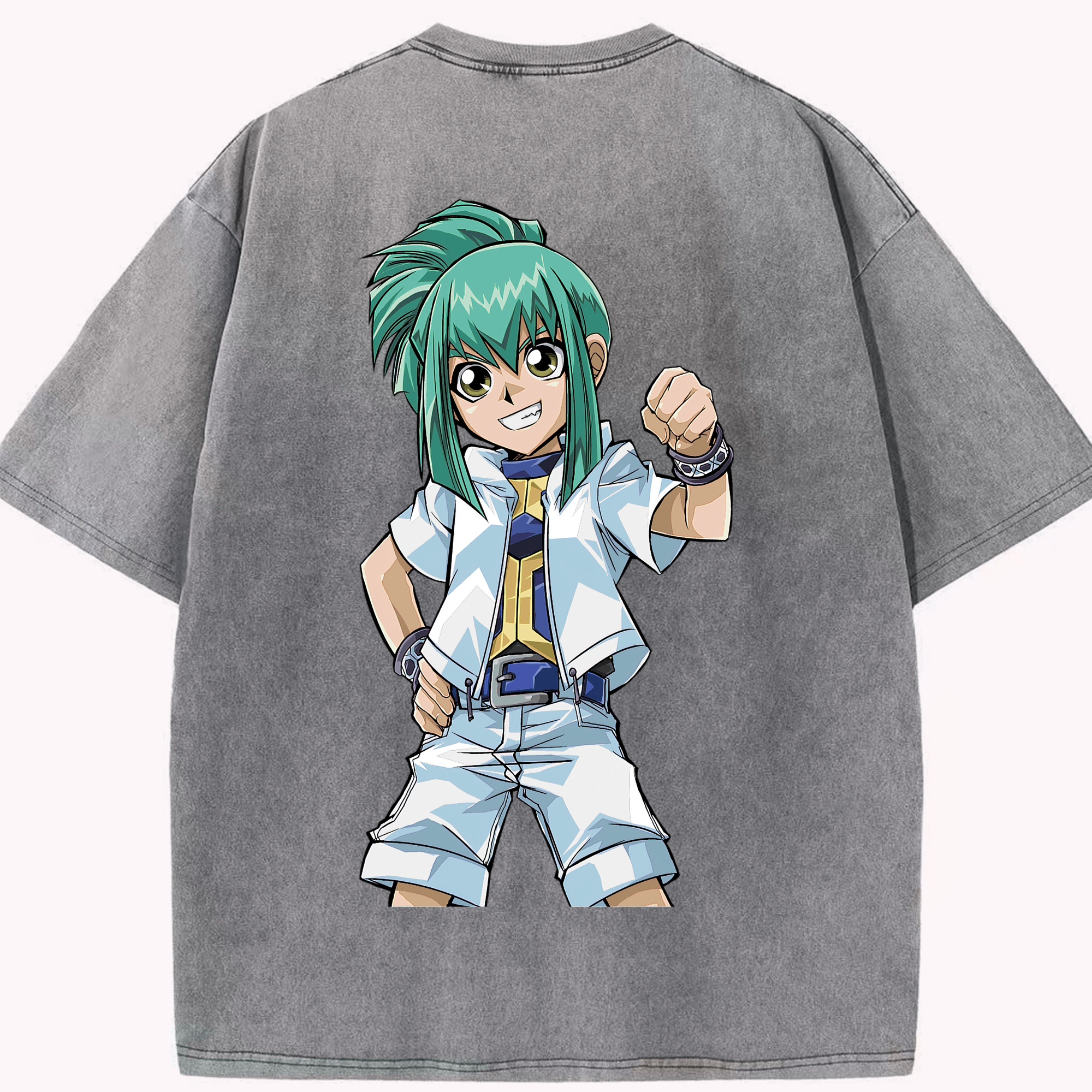 （画像用） 遊☆戯☆王 Yu-Gi-Oh! 綿100% ヴィンテージ風 半袖Tシャツ（背面プリント）