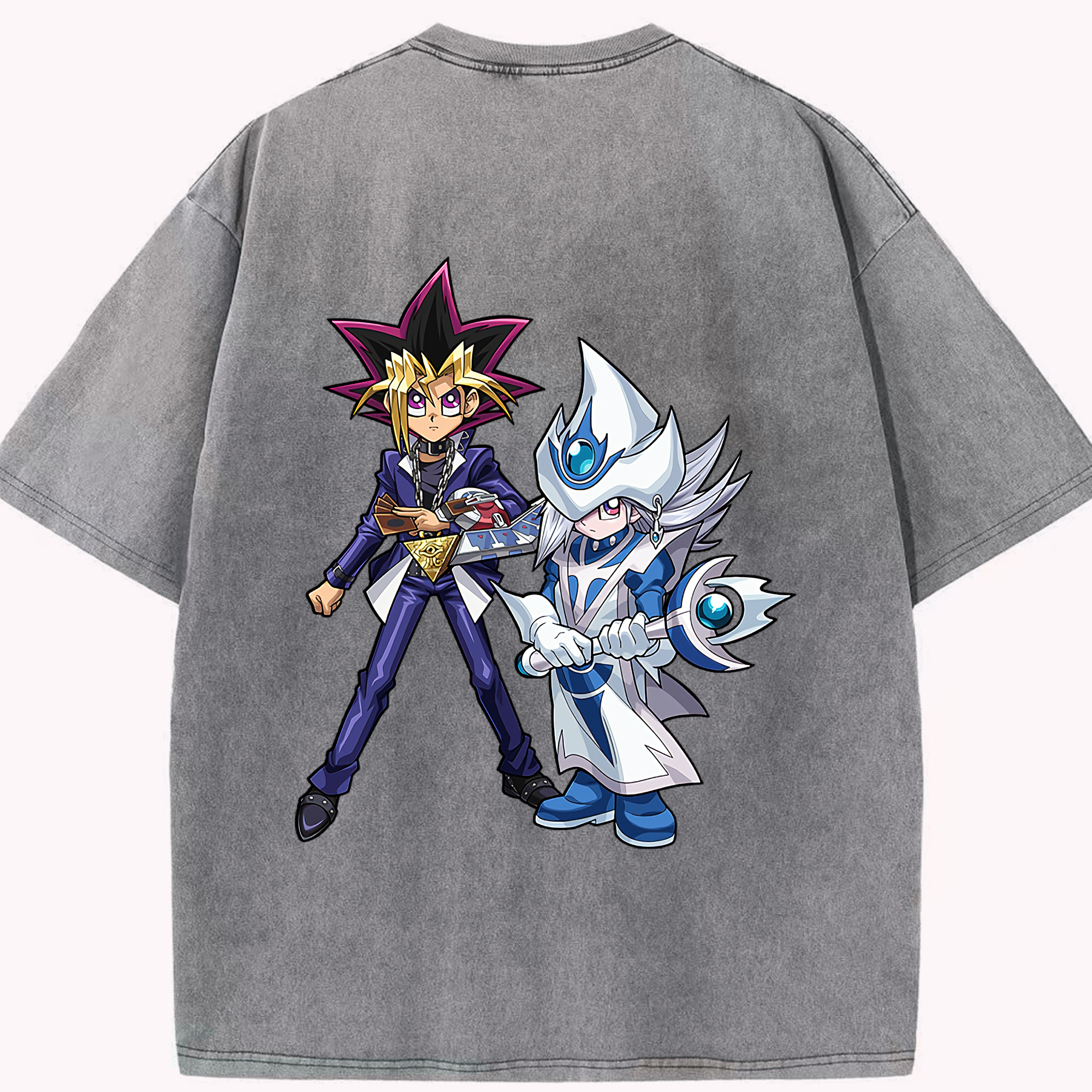 （画像用） 遊☆戯☆王 Yu-Gi-Oh! 綿100% ヴィンテージ風 半袖Tシャツ（背面プリント）