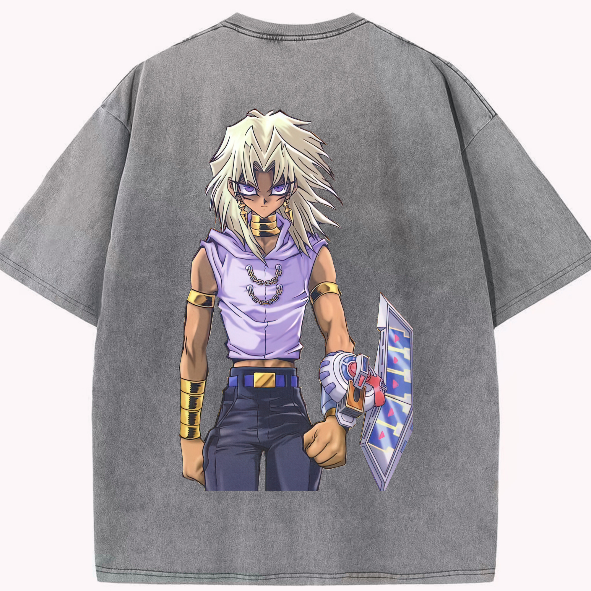 （画像用） 遊☆戯☆王 Yu-Gi-Oh! 綿100% ヴィンテージ風 半袖Tシャツ（背面プリント）