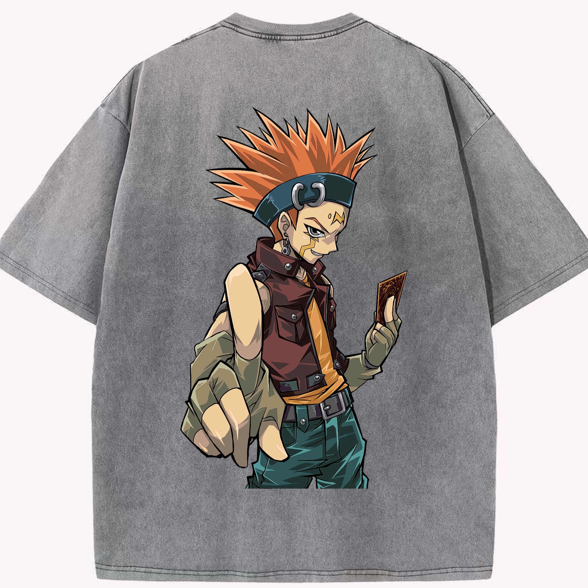 （画像用） 遊☆戯☆王 Yu-Gi-Oh! 綿100% ヴィンテージ風 半袖Tシャツ（背面プリント）