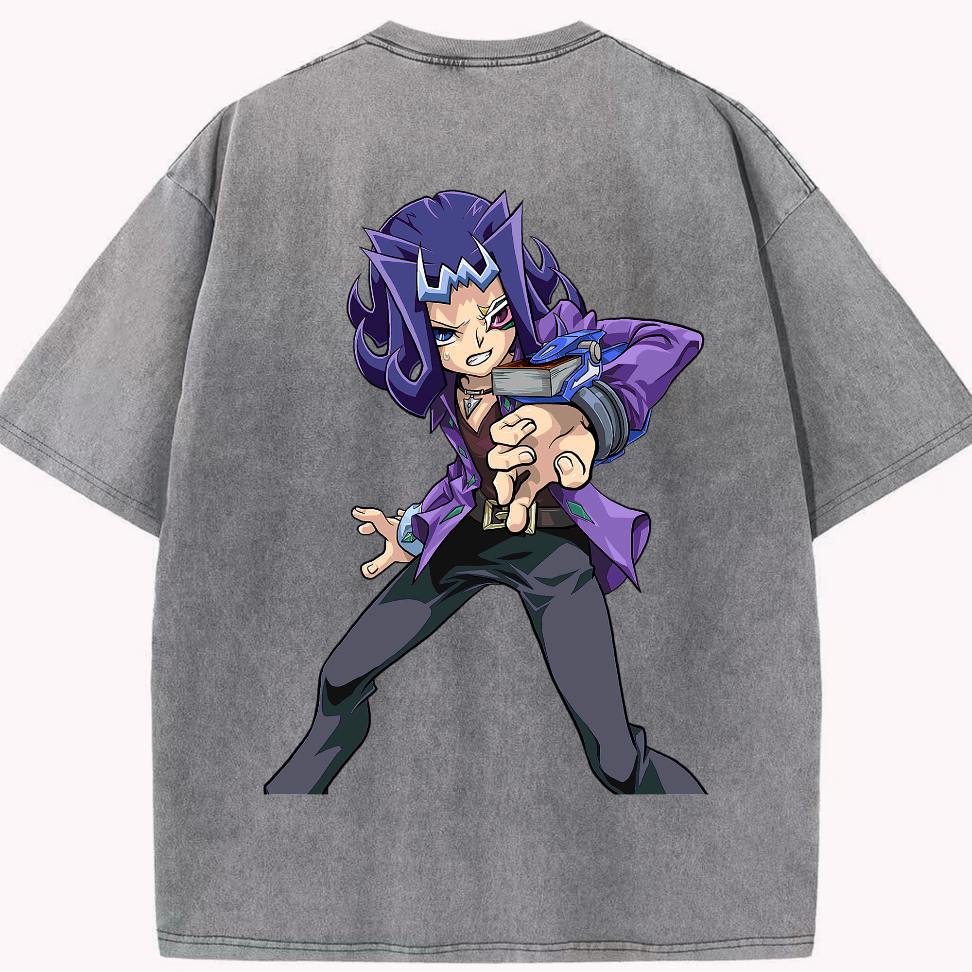 （画像用） 遊☆戯☆王 Yu-Gi-Oh! 綿100% ヴィンテージ風 半袖Tシャツ（背面プリント）