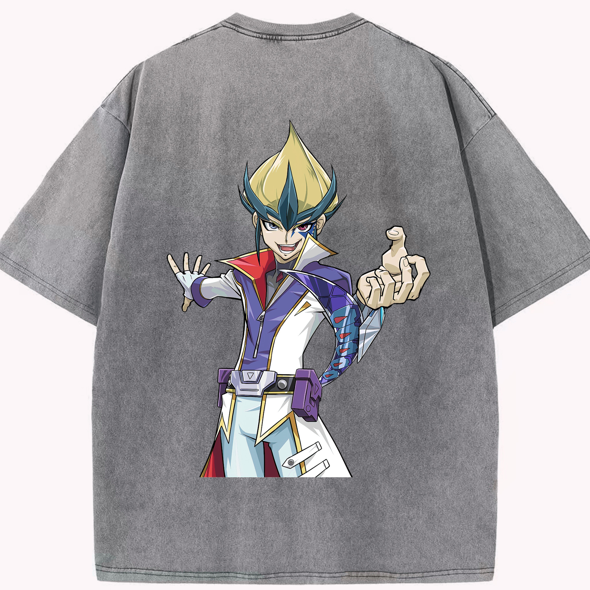 （画像用） 遊☆戯☆王 Yu-Gi-Oh! 綿100% ヴィンテージ風 半袖Tシャツ（背面プリント）