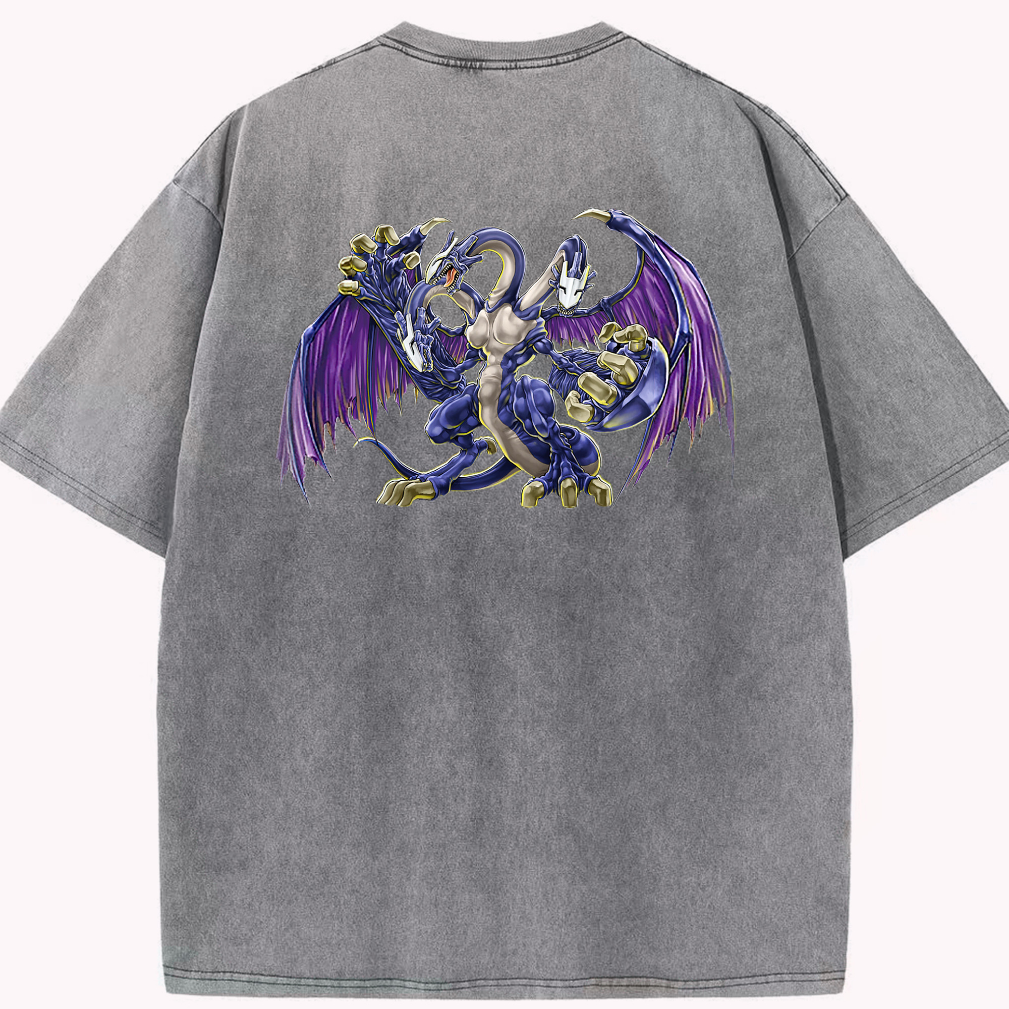 （画像用） 遊☆戯☆王 Yu-Gi-Oh! 綿100% ヴィンテージ風 半袖Tシャツ（背面プリント）