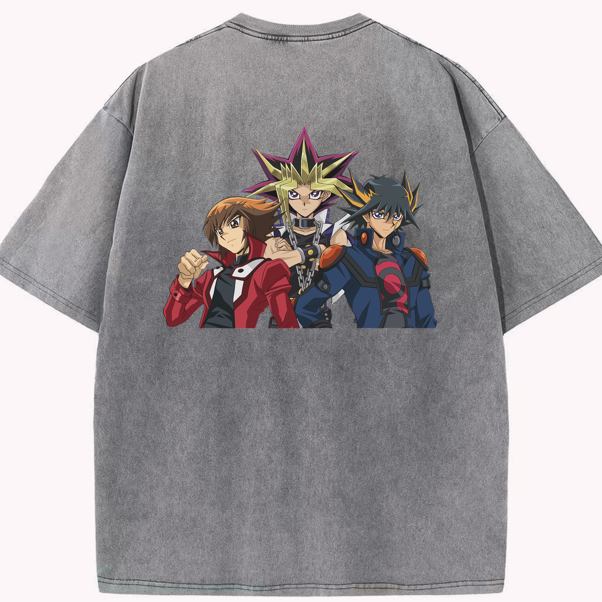 （画像用） 遊☆戯☆王 Yu-Gi-Oh! 綿100% ヴィンテージ風 半袖Tシャツ（背面プリント）