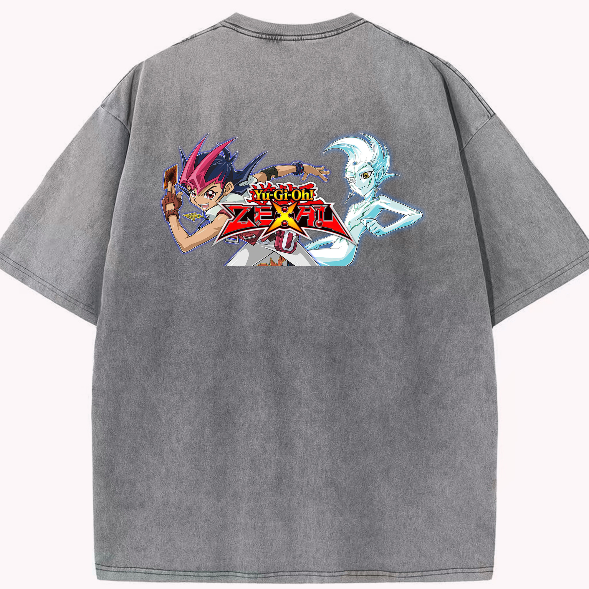 （画像用） 遊☆戯☆王 Yu-Gi-Oh! 綿100% ヴィンテージ風 半袖Tシャツ（背面プリント）