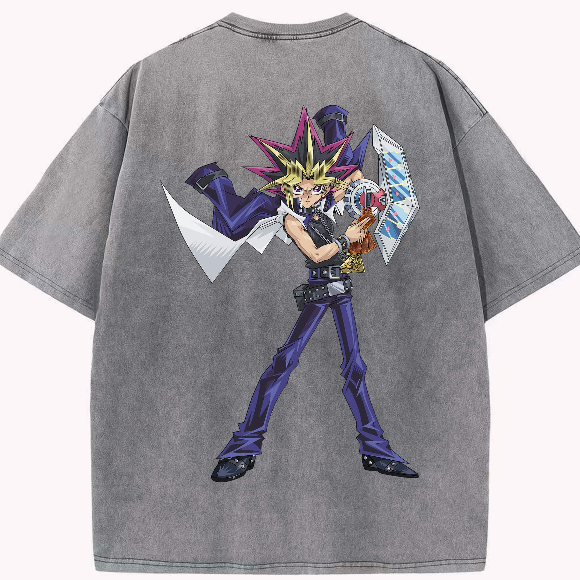 （画像用） 遊☆戯☆王 Yu-Gi-Oh! 綿100% ヴィンテージ風 半袖Tシャツ（背面プリント）