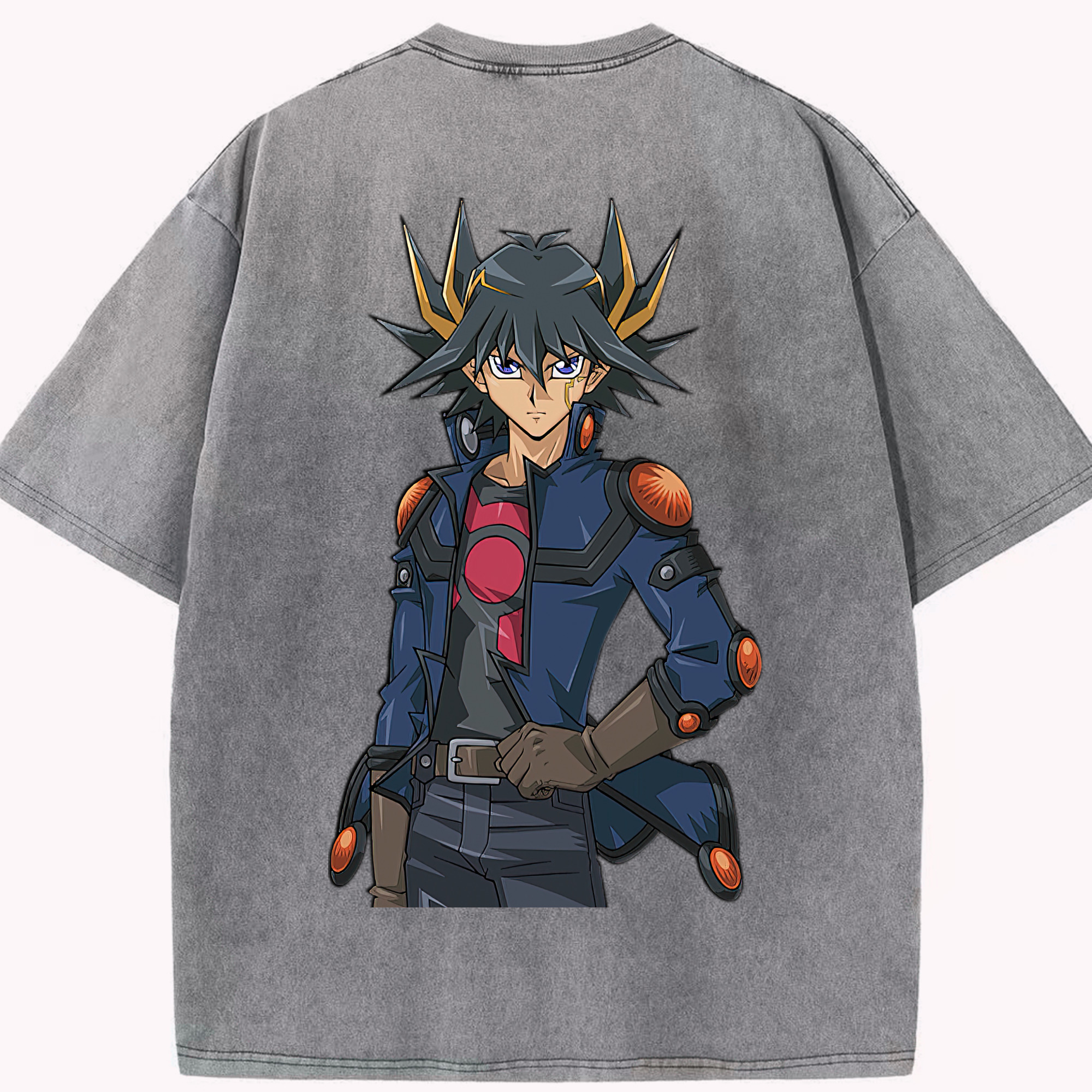（画像用） 遊☆戯☆王 Yu-Gi-Oh! 綿100% ヴィンテージ風 半袖Tシャツ（背面プリント）
