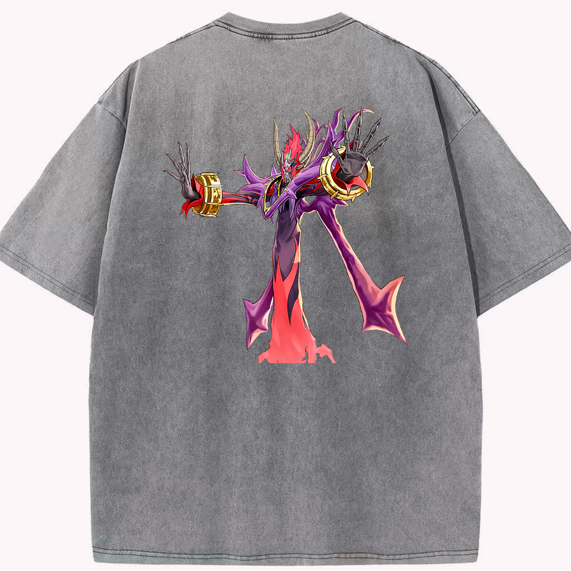 （画像用） 遊☆戯☆王 Yu-Gi-Oh! 綿100% ヴィンテージ風 半袖Tシャツ（背面プリント）