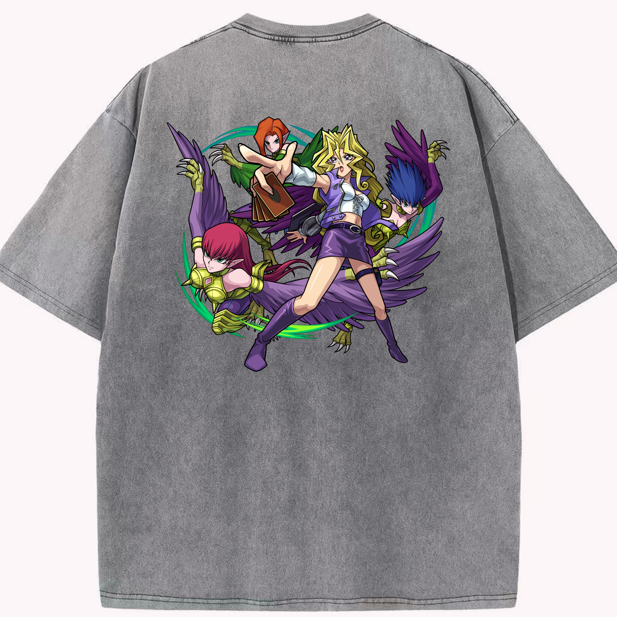 （画像用） 遊☆戯☆王 Yu-Gi-Oh! 綿100% ヴィンテージ風 半袖Tシャツ（背面プリント）