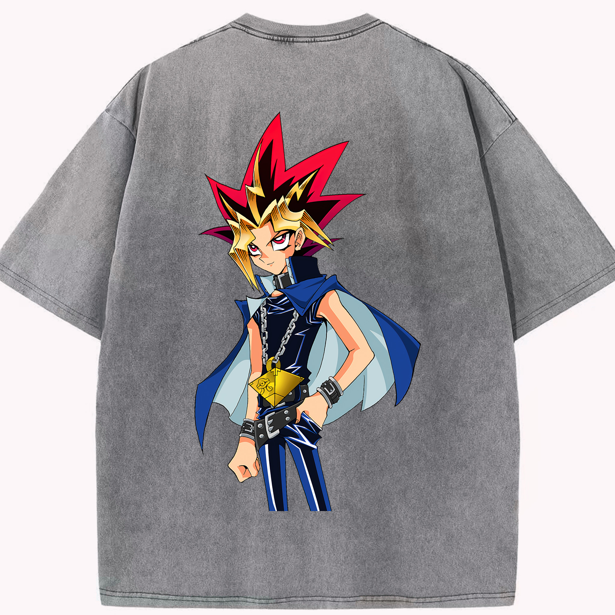 （画像用） 遊☆戯☆王 Yu-Gi-Oh! 綿100% ヴィンテージ風 半袖Tシャツ（背面プリント）