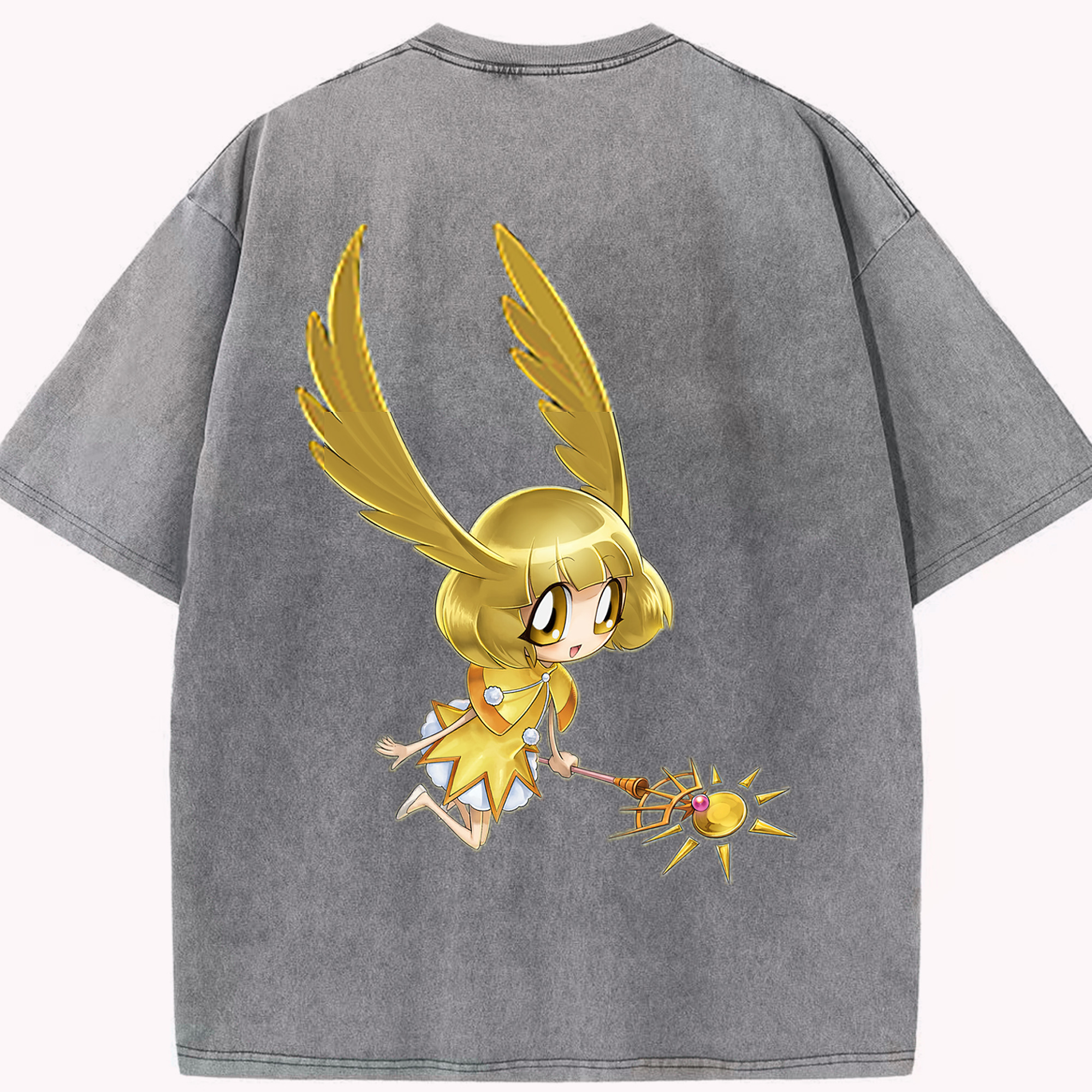 （画像用） 遊☆戯☆王 Yu-Gi-Oh! 綿100% ヴィンテージ風 半袖Tシャツ（背面プリント）