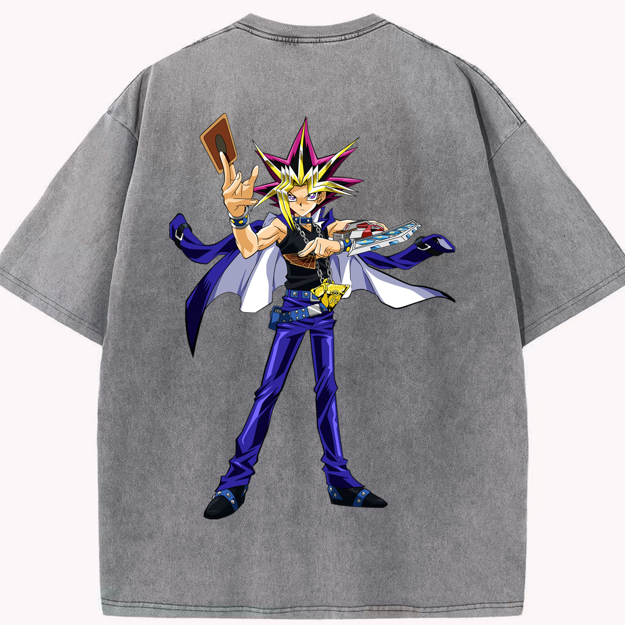 （画像用） 遊☆戯☆王 Yu-Gi-Oh! 綿100% ヴィンテージ風 半袖Tシャツ（背面プリント）