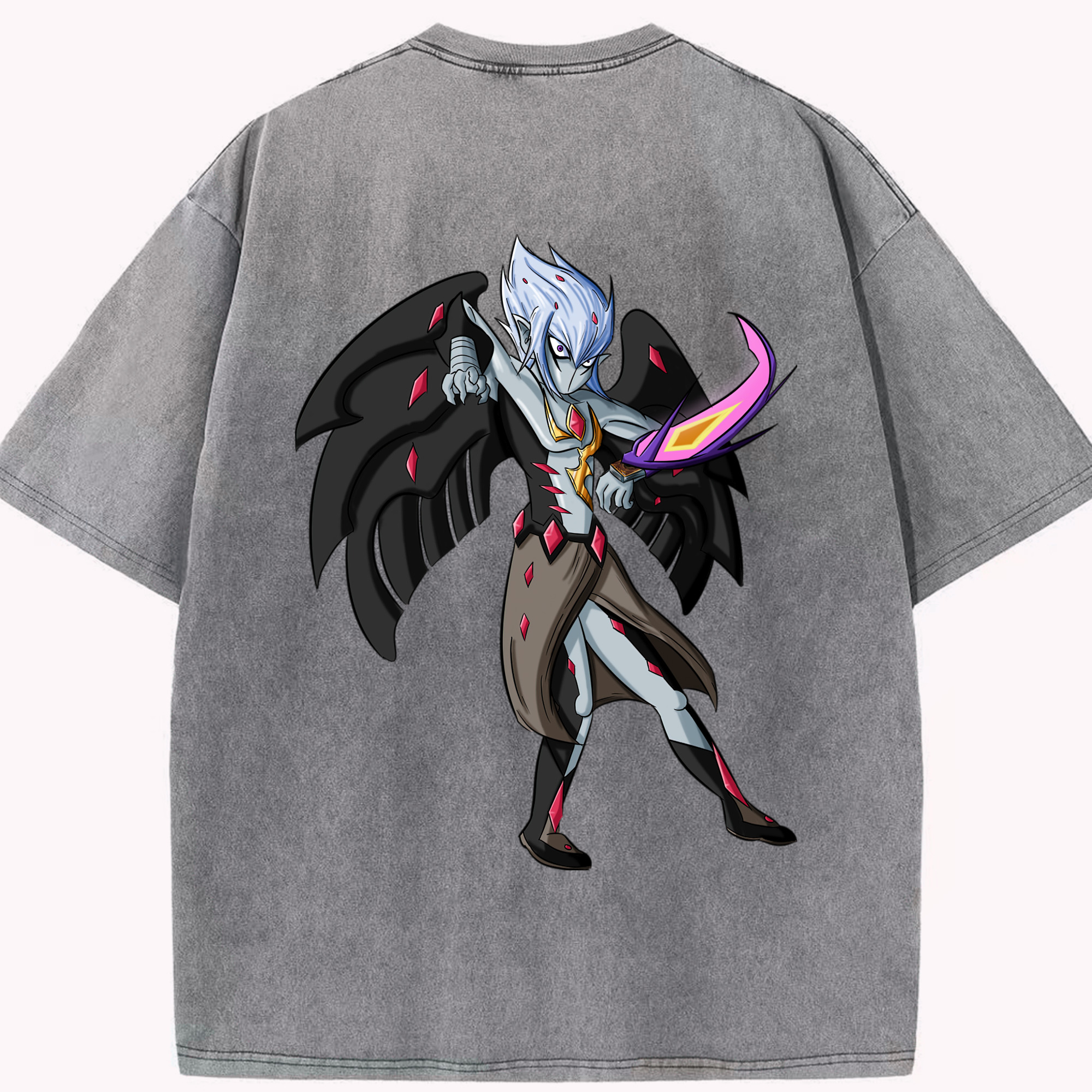 （画像用） 遊☆戯☆王 Yu-Gi-Oh! 綿100% ヴィンテージ風 半袖Tシャツ（背面プリント）