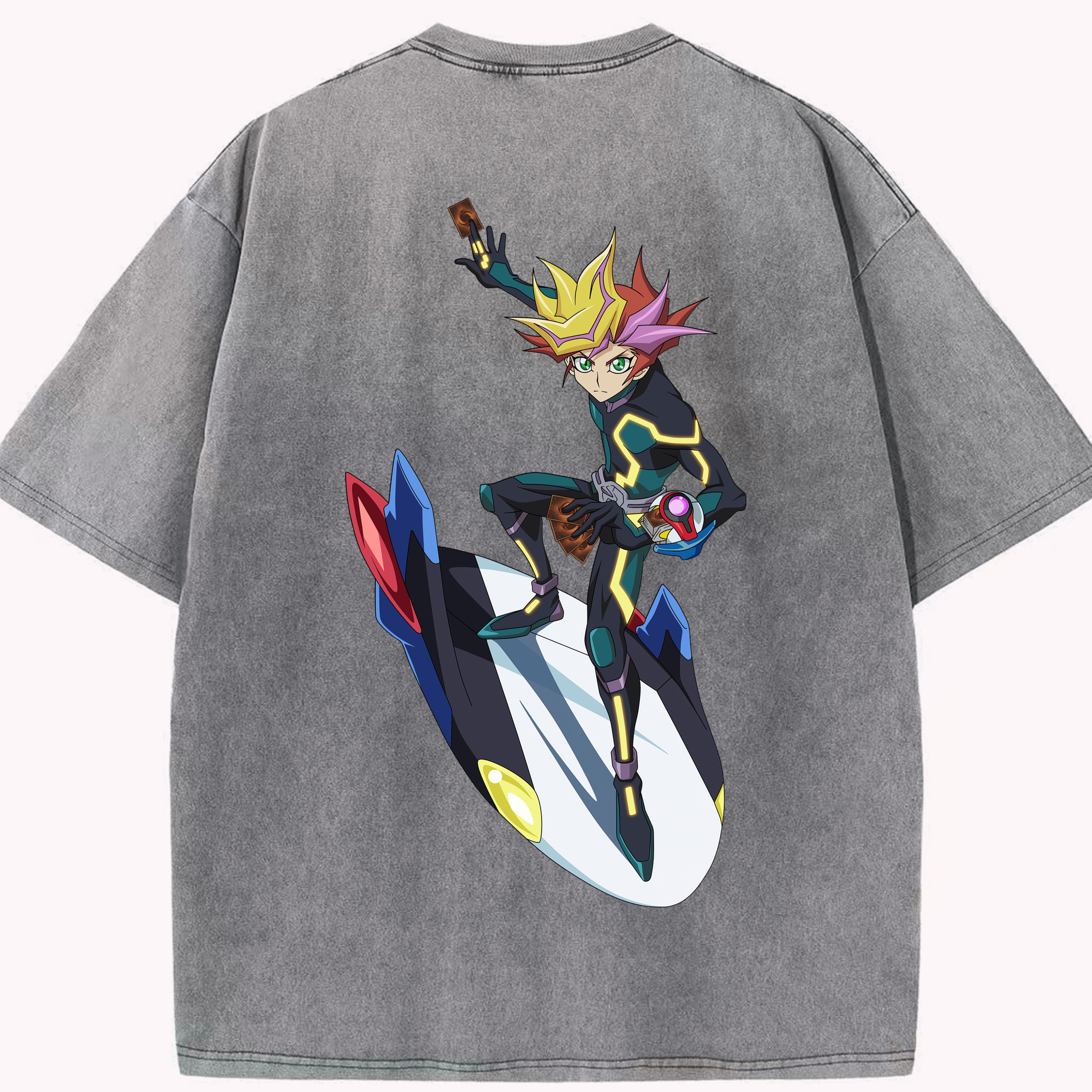 （画像用） 遊☆戯☆王 Yu-Gi-Oh! 綿100% ヴィンテージ風 半袖Tシャツ（背面プリント）