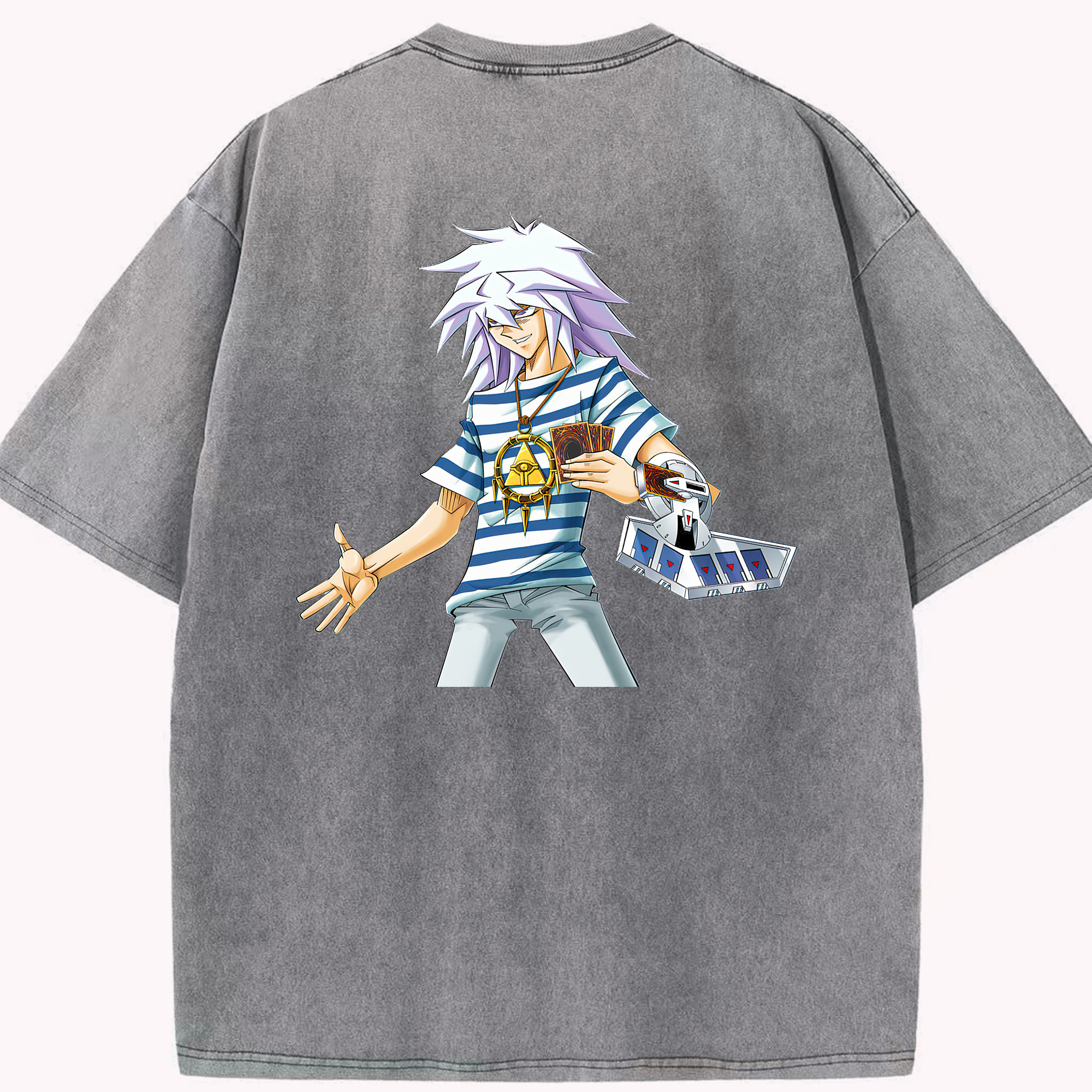 （画像用） 遊☆戯☆王 Yu-Gi-Oh! 綿100% ヴィンテージ風 半袖Tシャツ（背面プリント）