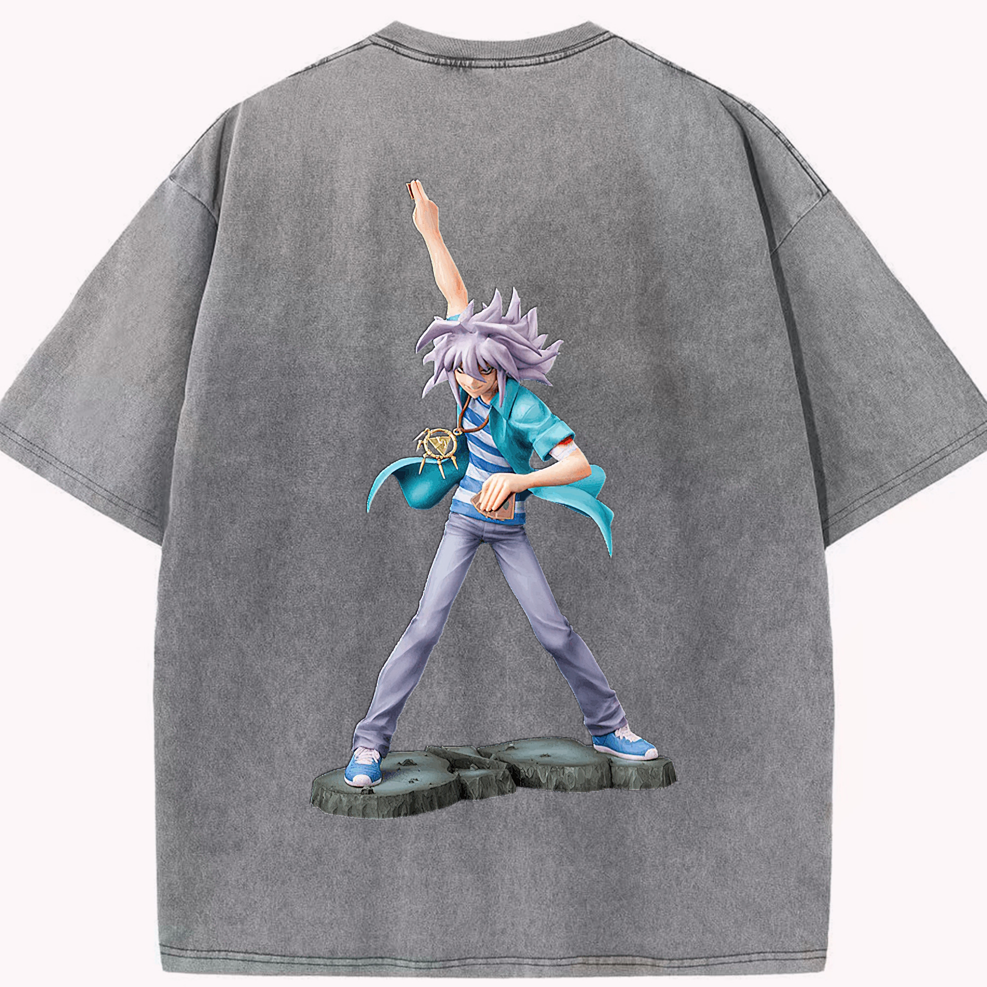 （画像用） 遊☆戯☆王 Yu-Gi-Oh! 綿100% ヴィンテージ風 半袖Tシャツ（背面プリント）