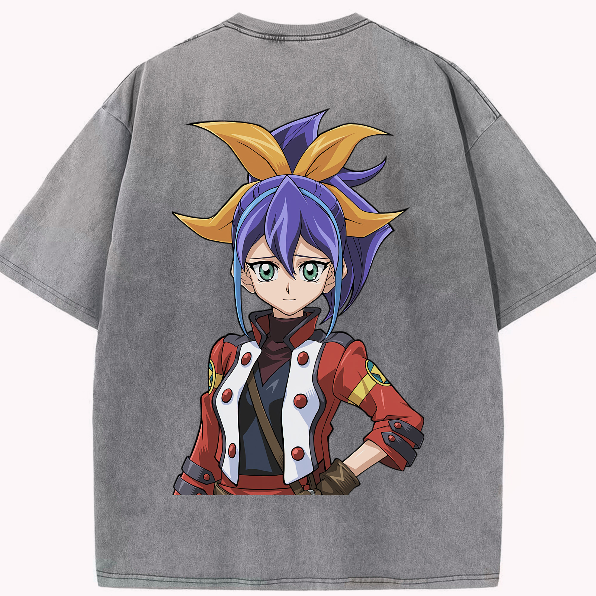 （画像用） 遊☆戯☆王 Yu-Gi-Oh! 綿100% ヴィンテージ風 半袖Tシャツ（背面プリント）