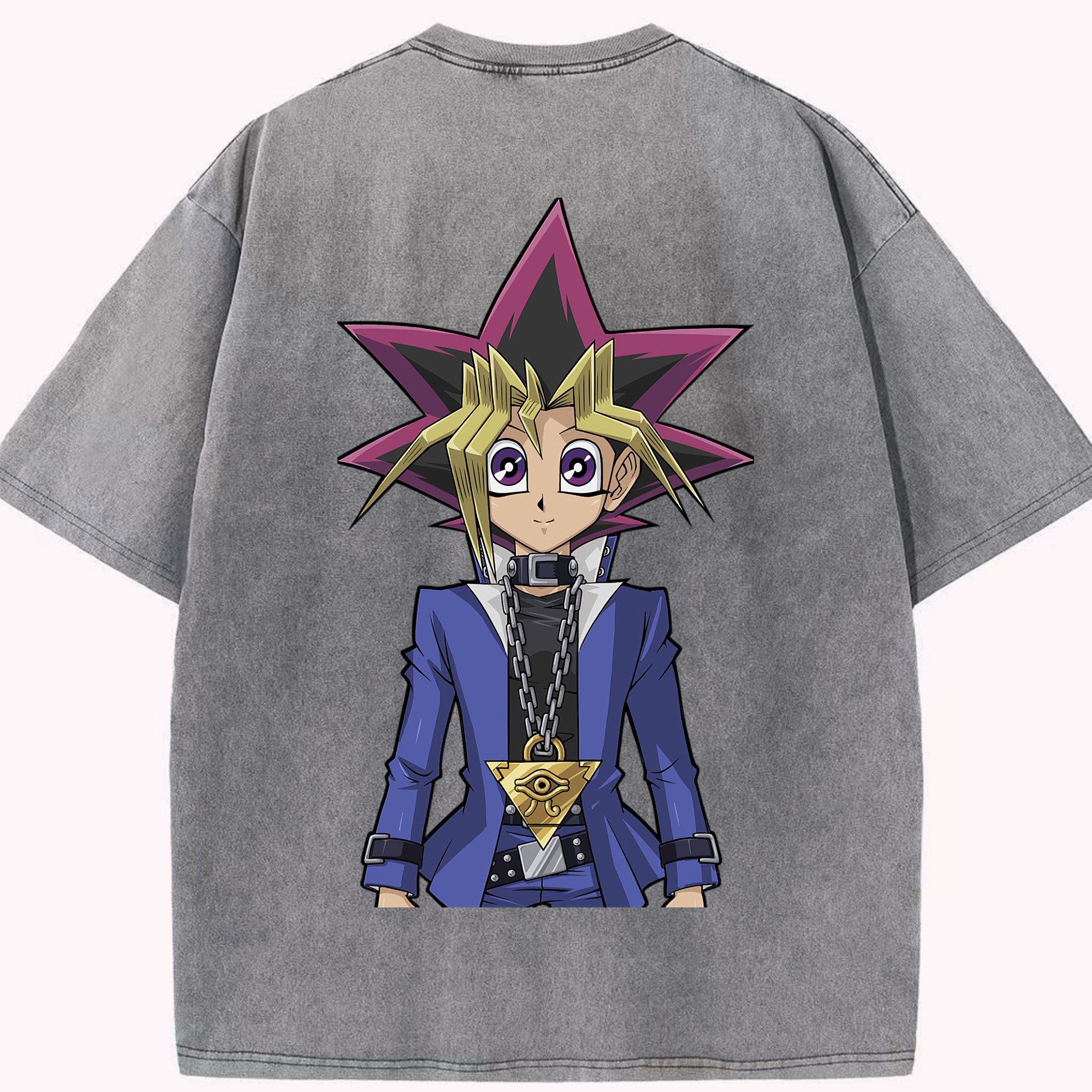 （画像用） 遊☆戯☆王 Yu-Gi-Oh! 綿100% ヴィンテージ風 半袖Tシャツ（背面プリント）