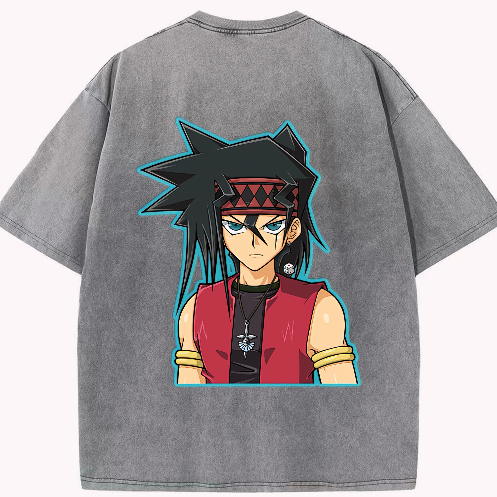 （画像用） 遊☆戯☆王 Yu-Gi-Oh! 綿100% ヴィンテージ風 半袖Tシャツ（背面プリント）