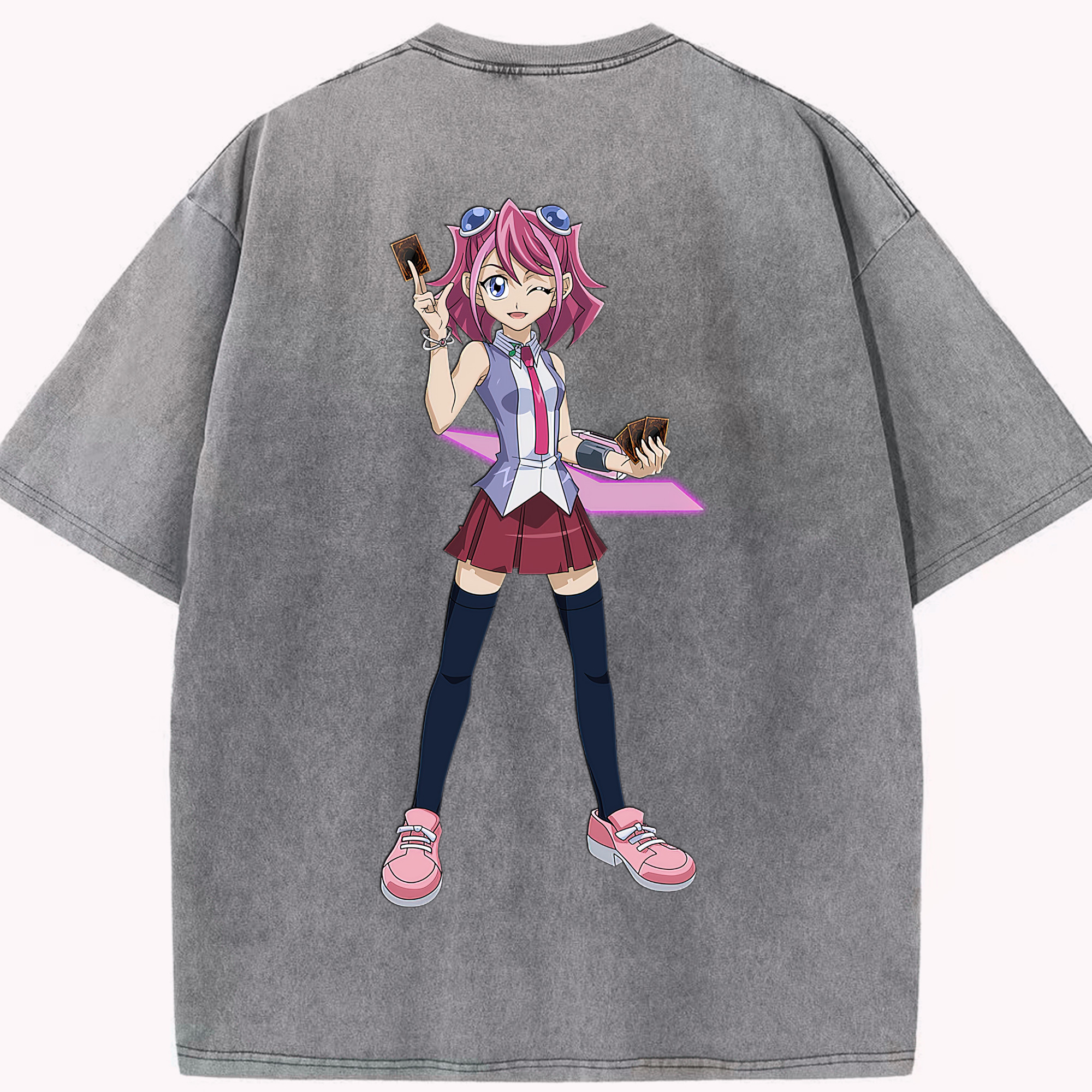 （画像用） 遊☆戯☆王 Yu-Gi-Oh! 綿100% ヴィンテージ風 半袖Tシャツ（背面プリント）