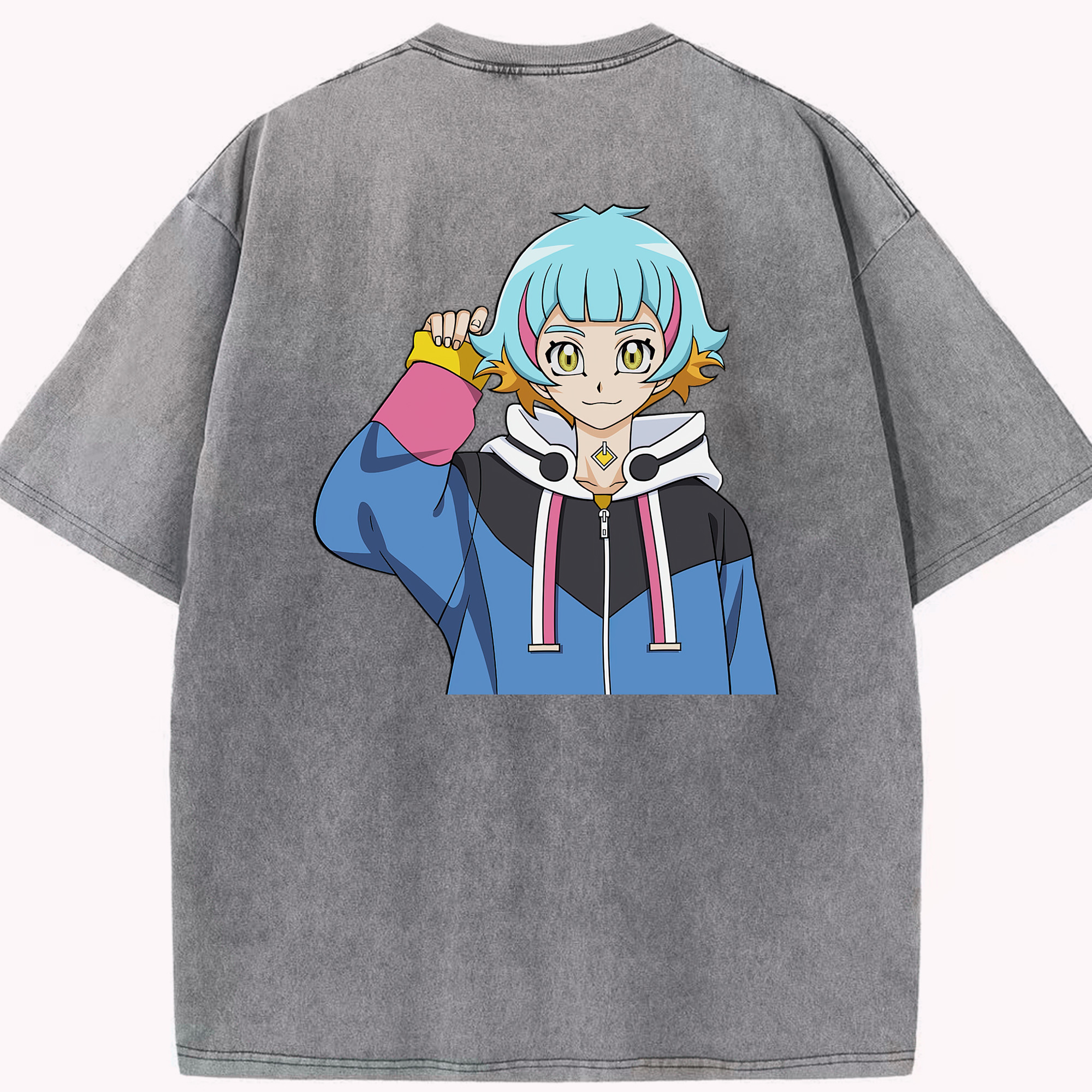 （画像用） 遊☆戯☆王 Yu-Gi-Oh! 綿100% ヴィンテージ風 半袖Tシャツ（背面プリント）