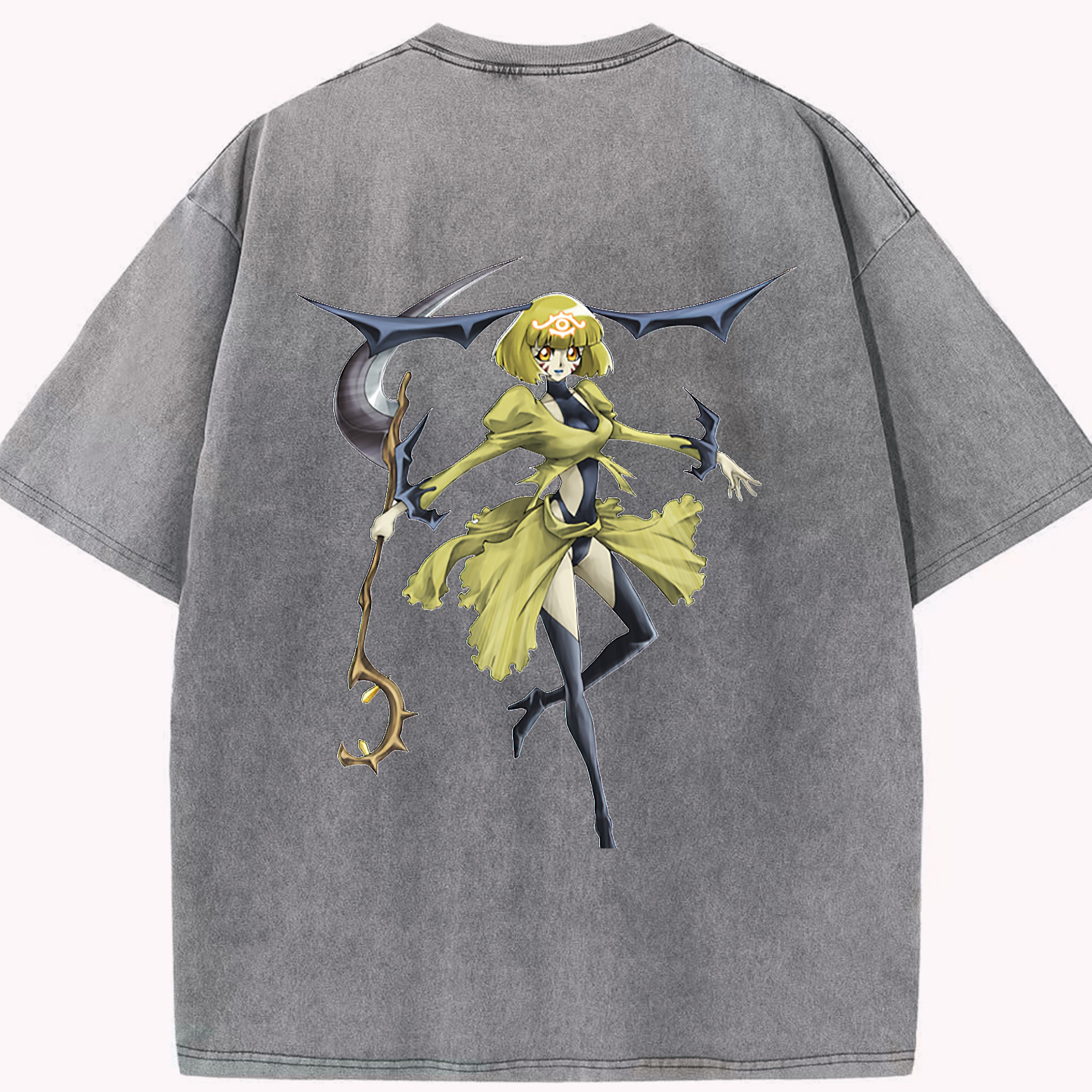 （画像用） 遊☆戯☆王 Yu-Gi-Oh! 綿100% ヴィンテージ風 半袖Tシャツ（背面プリント）