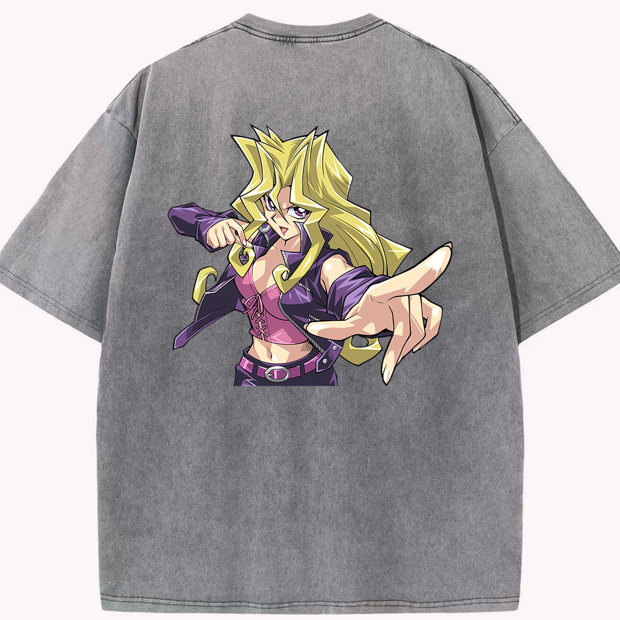（画像用） 遊☆戯☆王 Yu-Gi-Oh! 綿100% ヴィンテージ風 半袖Tシャツ（背面プリント）