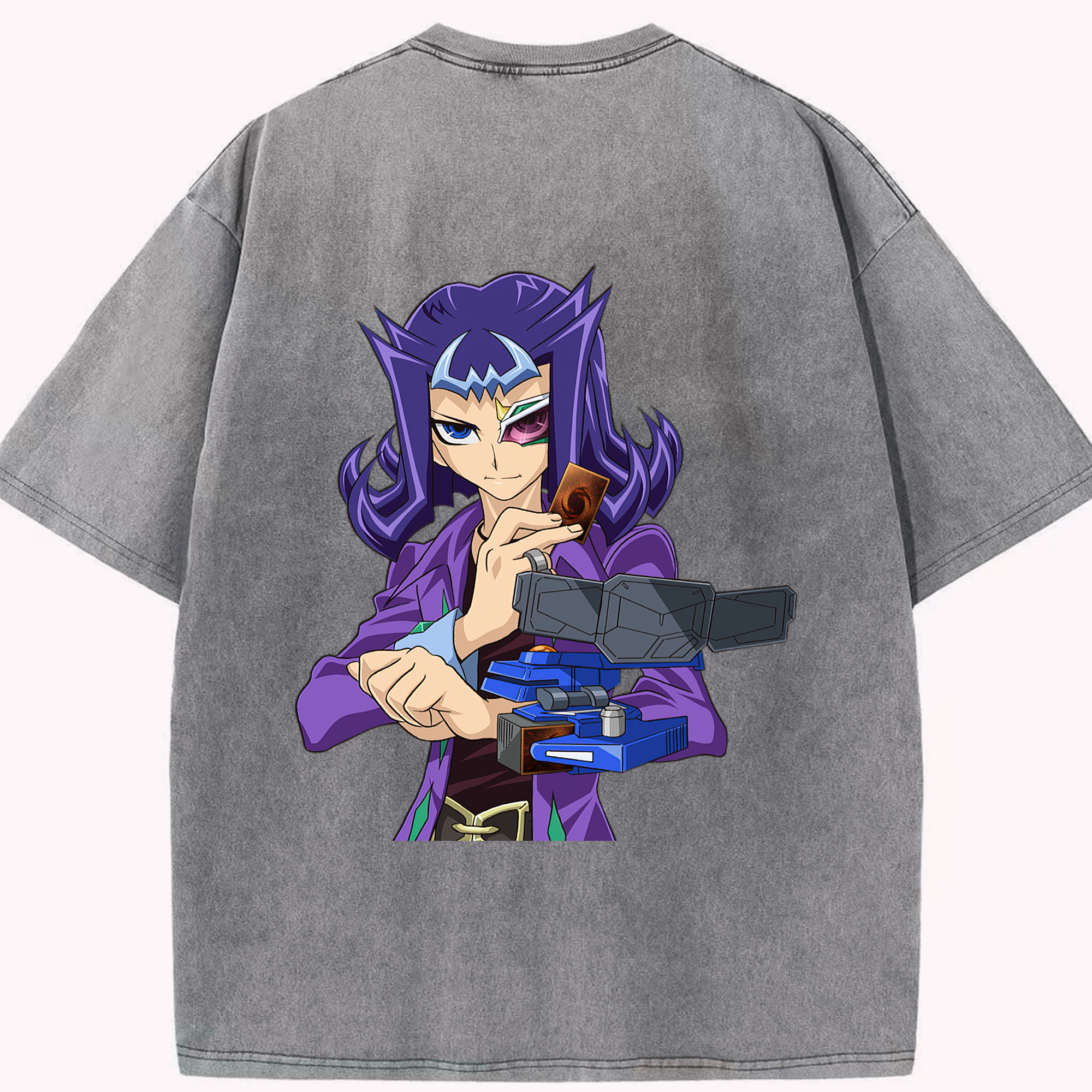 （画像用） 遊☆戯☆王 Yu-Gi-Oh! 綿100% ヴィンテージ風 半袖Tシャツ（背面プリント）
