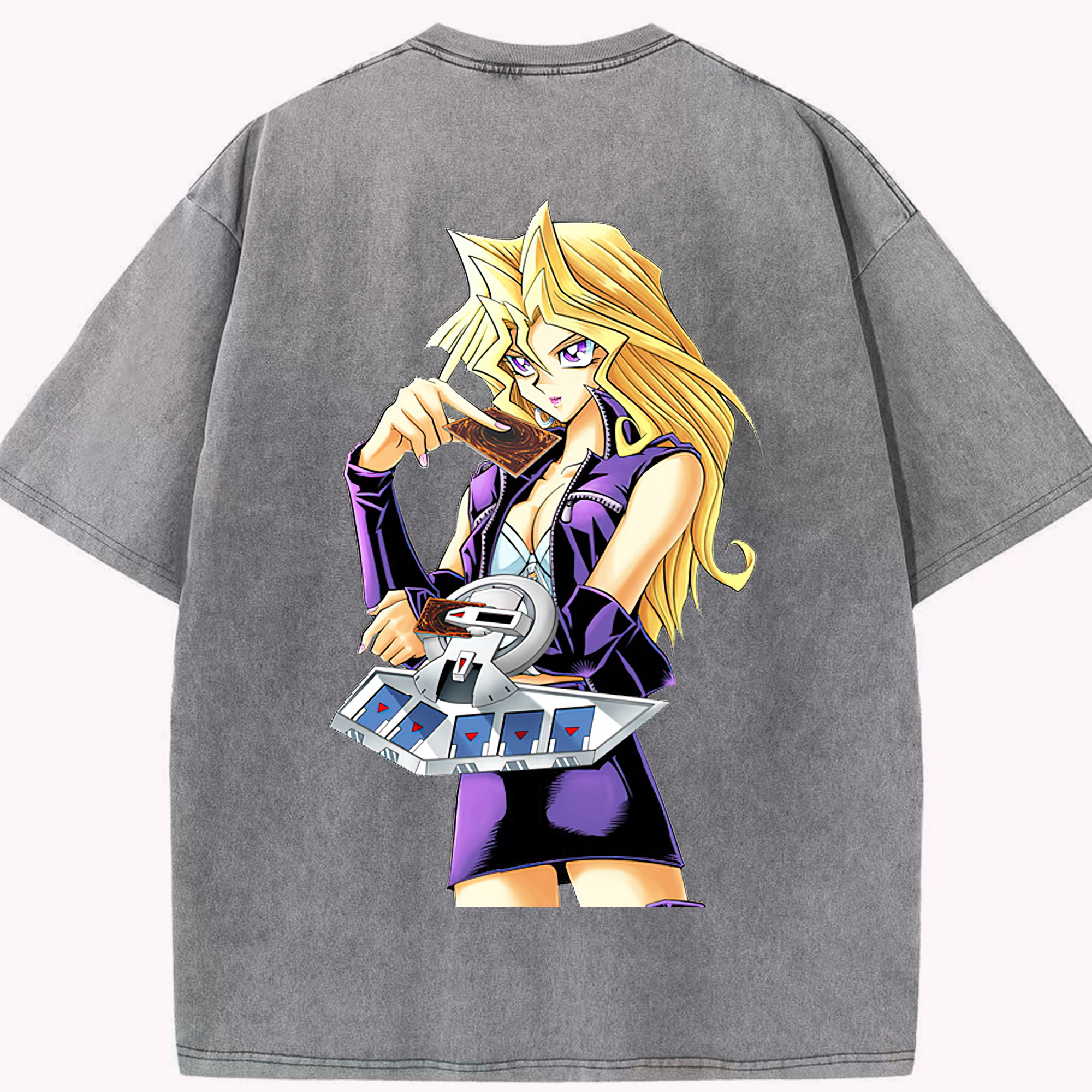 （画像用） 遊☆戯☆王 Yu-Gi-Oh! 綿100% ヴィンテージ風 半袖Tシャツ（背面プリント）