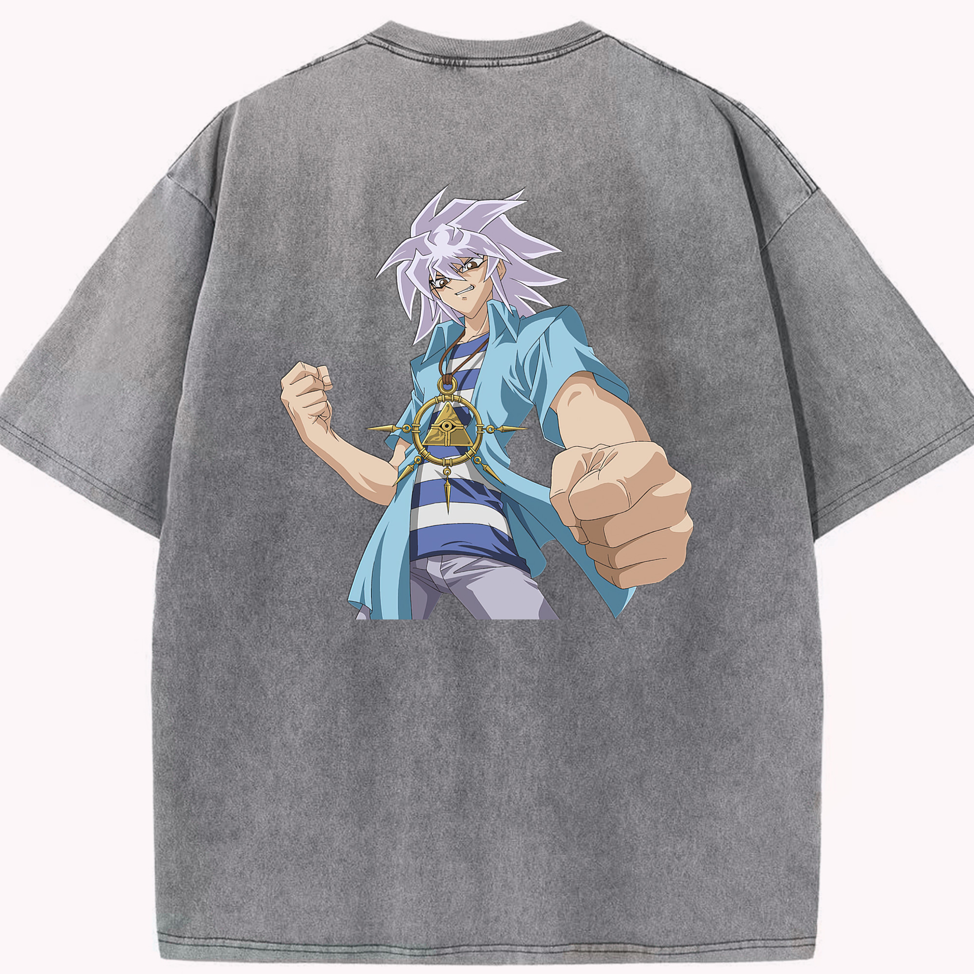 （画像用） 遊☆戯☆王 Yu-Gi-Oh! 綿100% ヴィンテージ風 半袖Tシャツ（背面プリント）